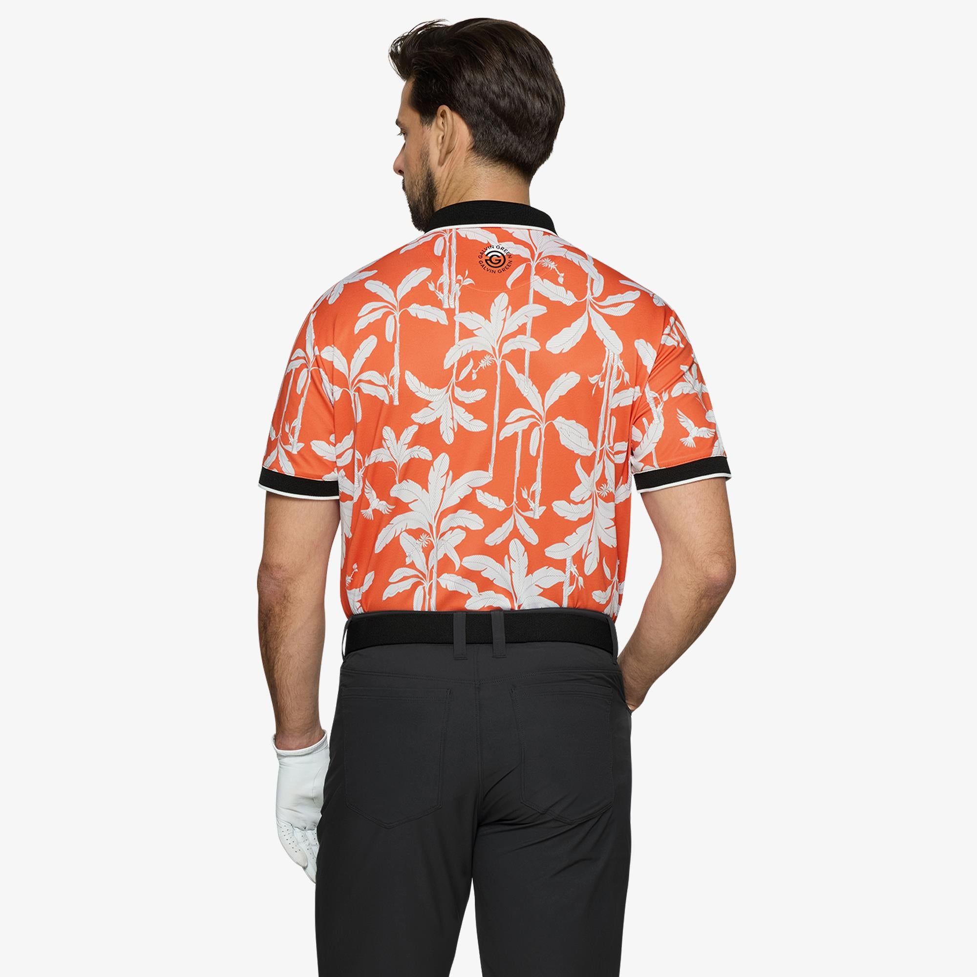 Galvin Green Merry Ventil8+ Mens Golf Polo Shirt Orange/Black