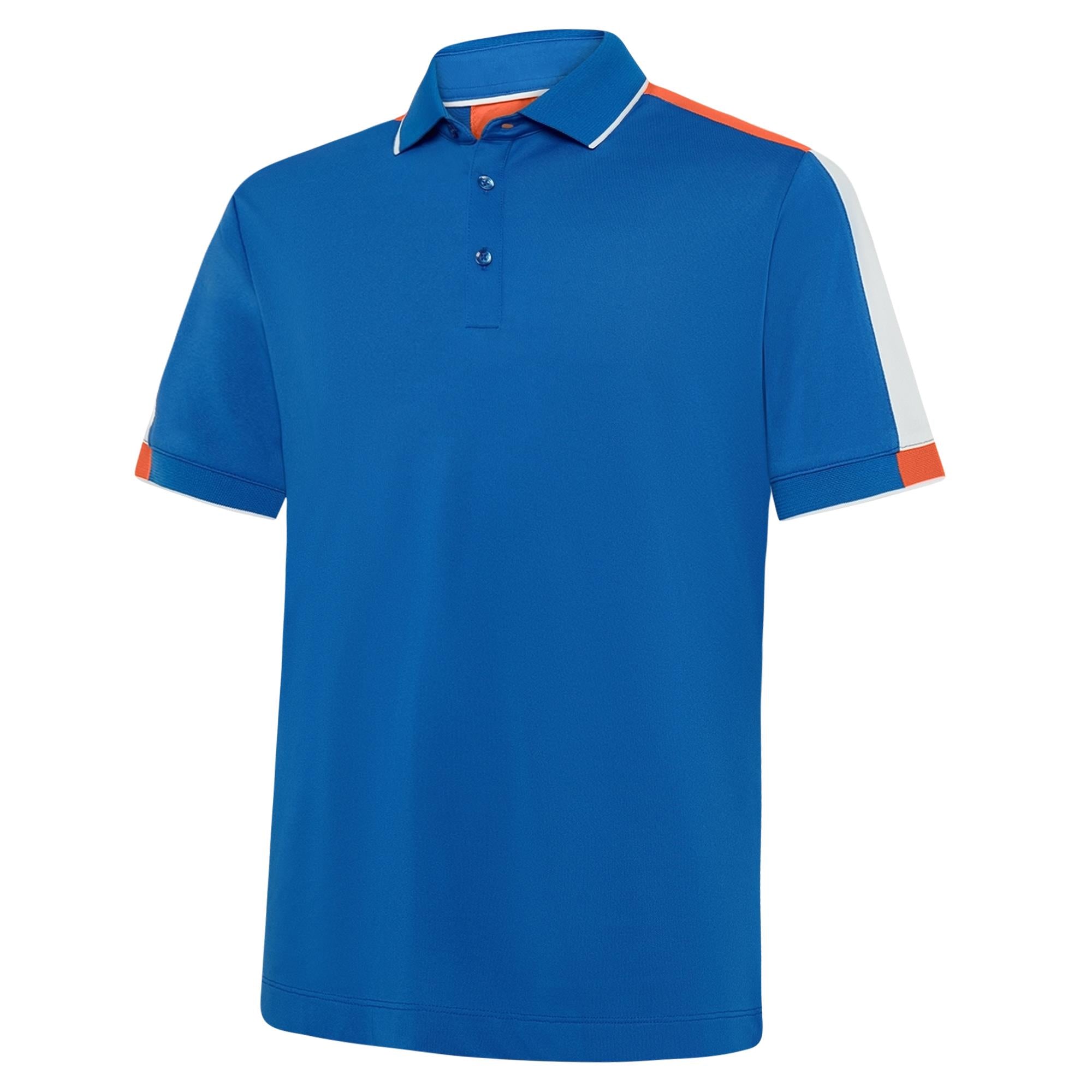 Galvin Green Mulligan Ventil8+ Mens Golf Polo Shirt Royal Blue/White/Orange