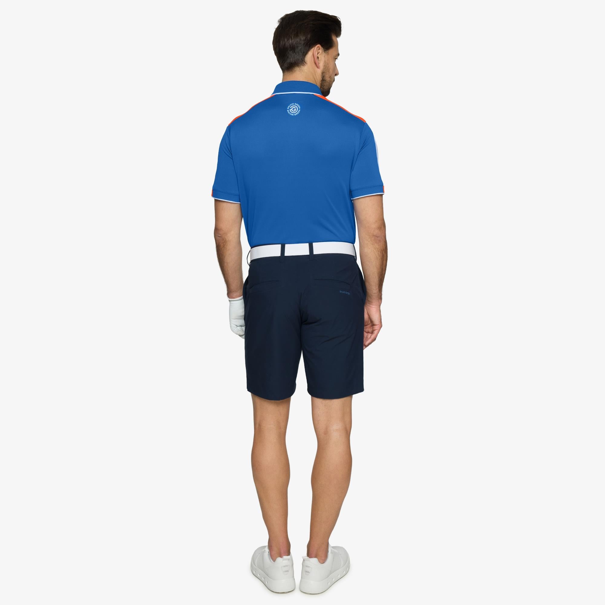 Galvin Green Mulligan Ventil8+ Mens Golf Polo Shirt Royal Blue/White/Orange