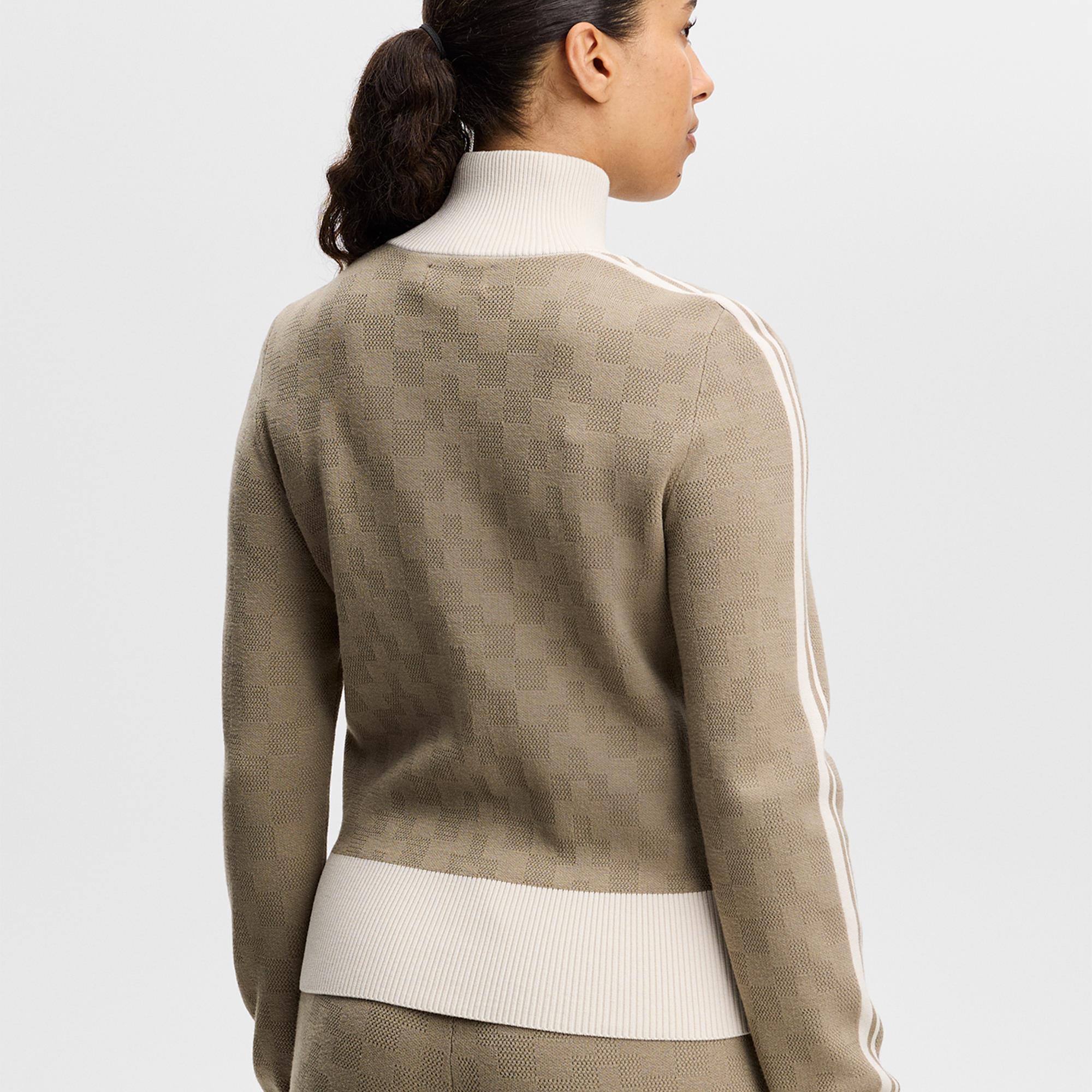 J Lindeberg Kerla Knitted Ladies Full Zip Sweater Brindle