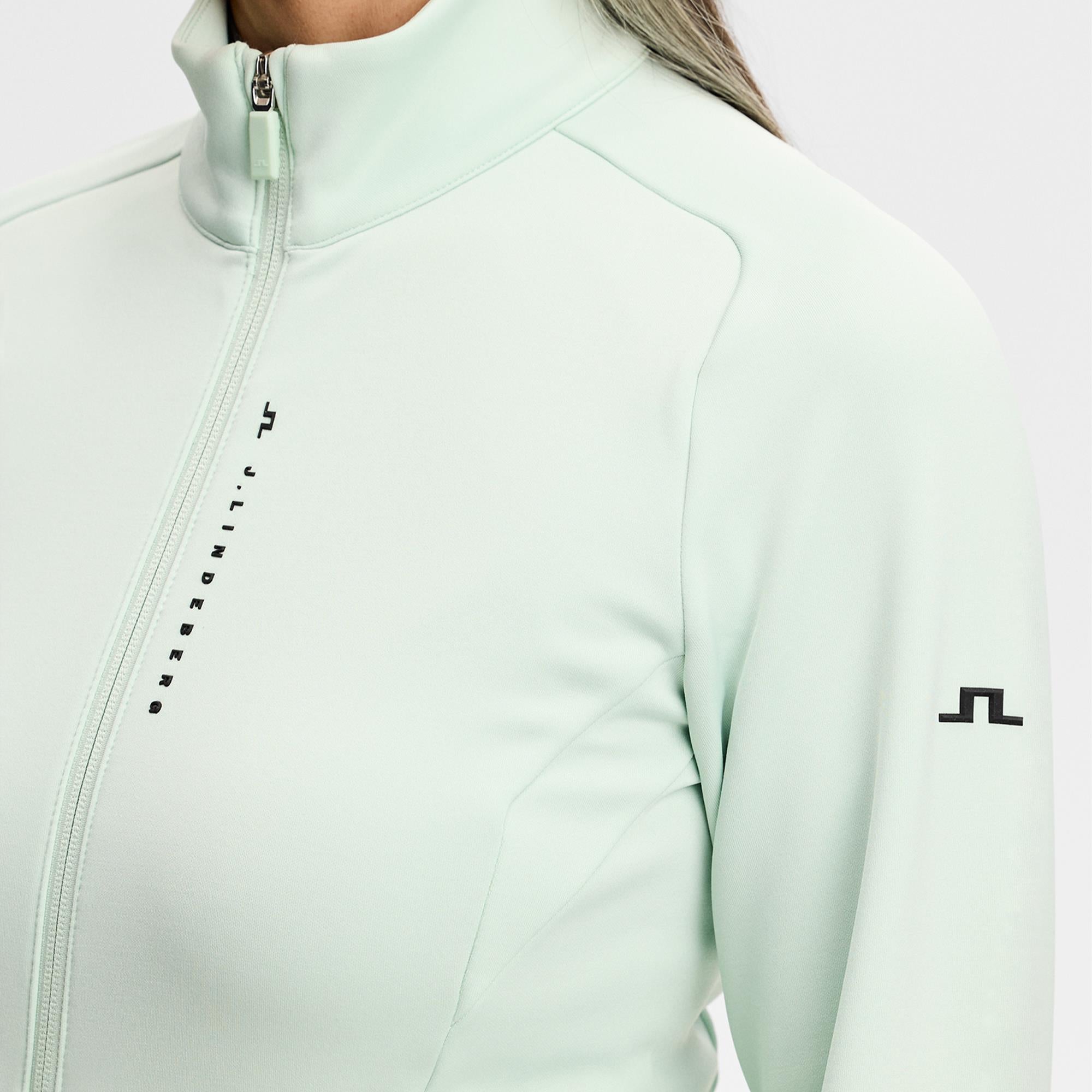 J Lindeberg Selena Full Zip Ladies Golf Mid Layer Subtle Green