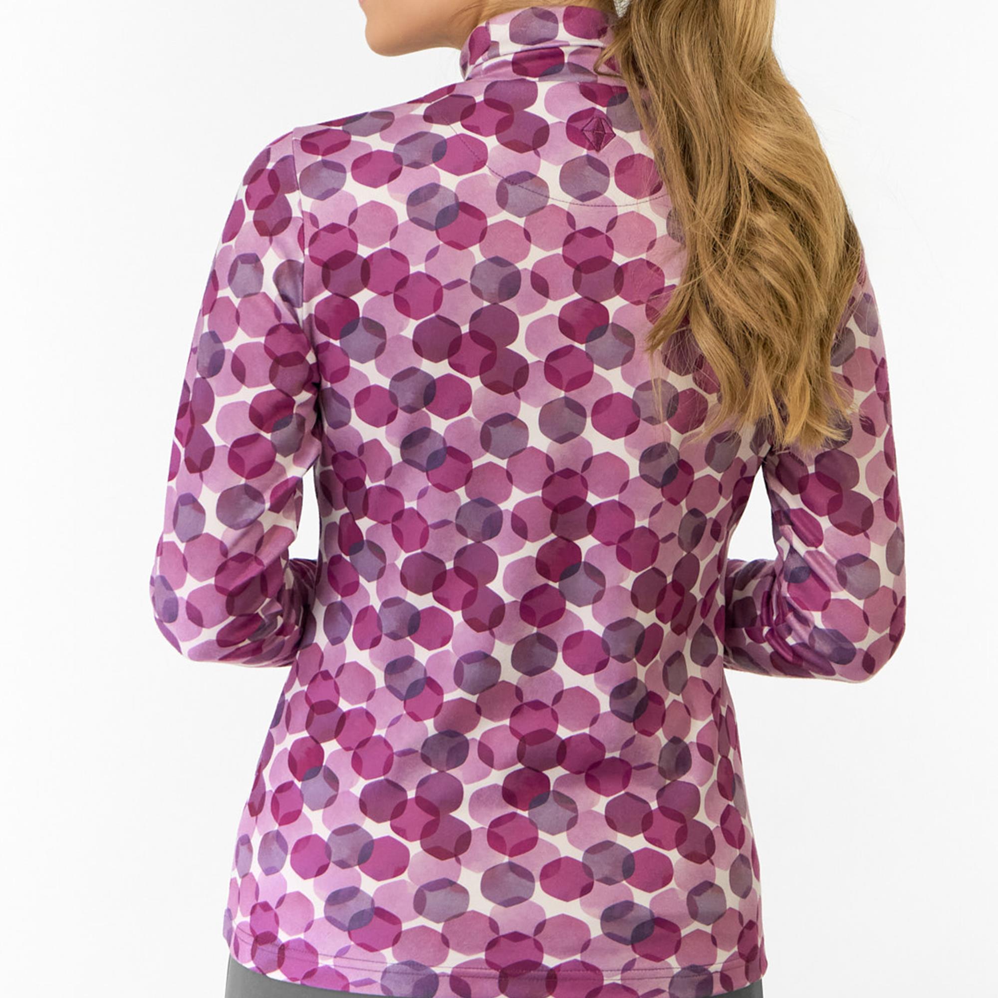 Pure Golf Amy Printed Ladies Golf Roll Neck Berry Bokeh