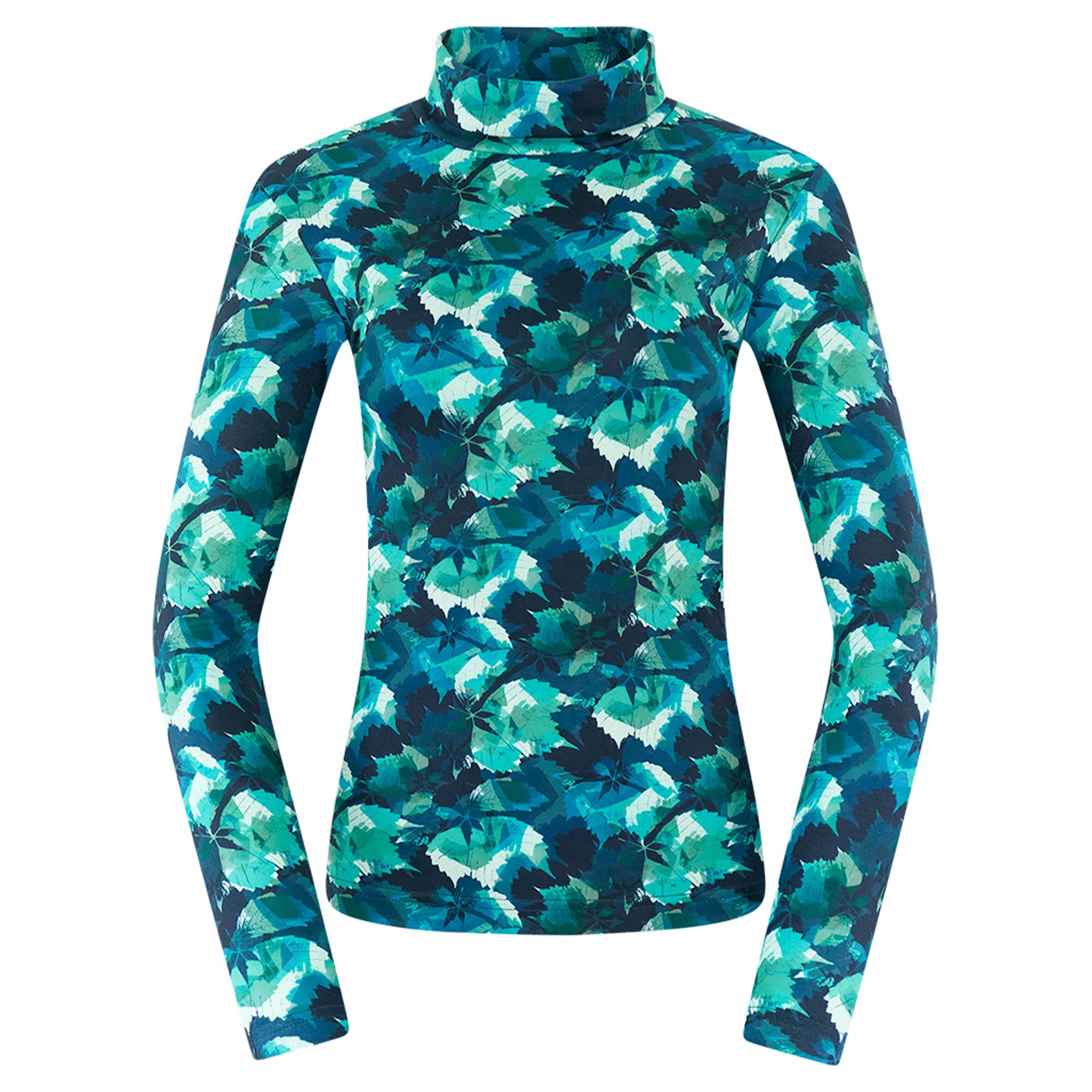 Pure Golf Amy Printed Ladies Golf Roll Neck Leaf Lagoon