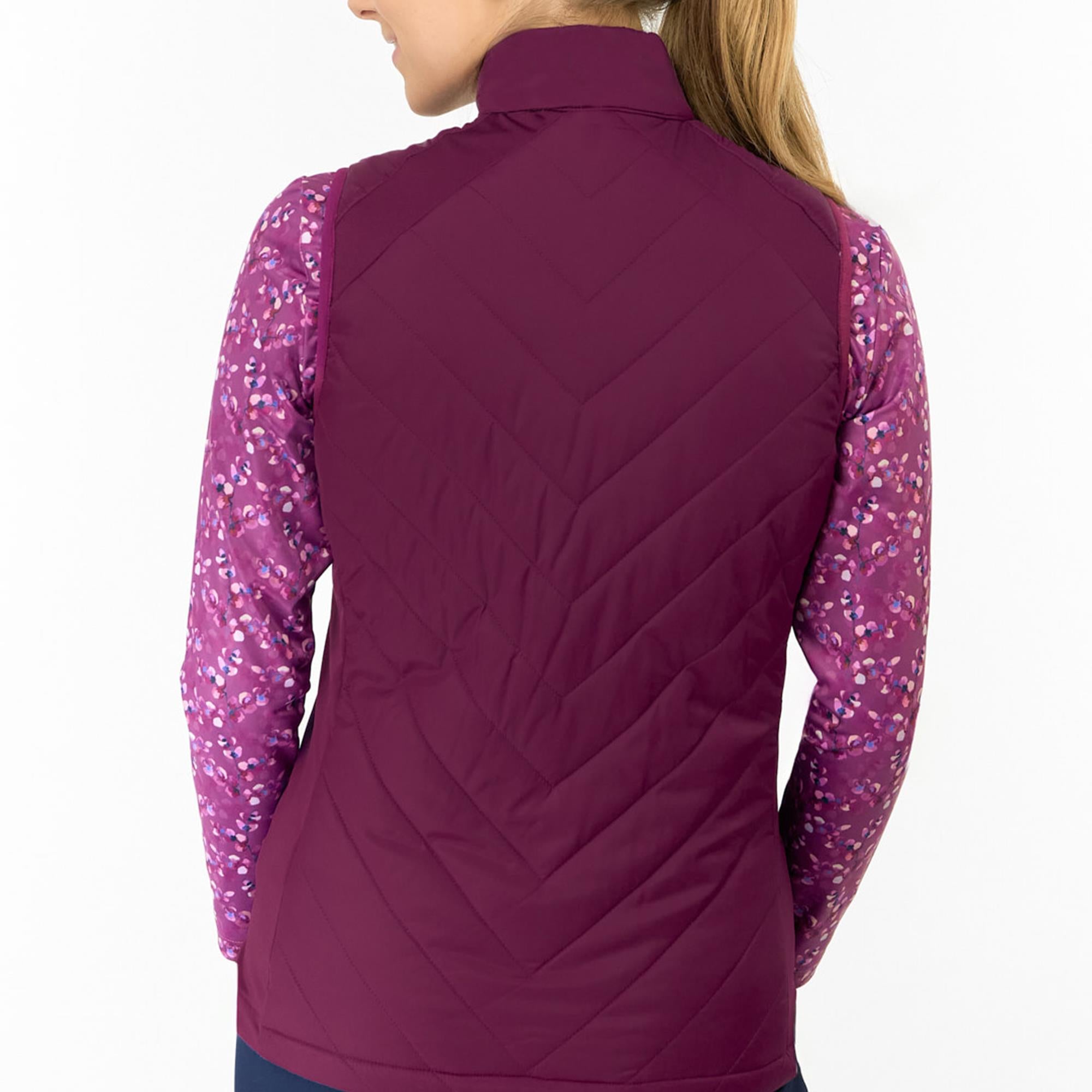 Pure Golf Josie Stretch Panel Ladies Golf Gilet Morello Cherry