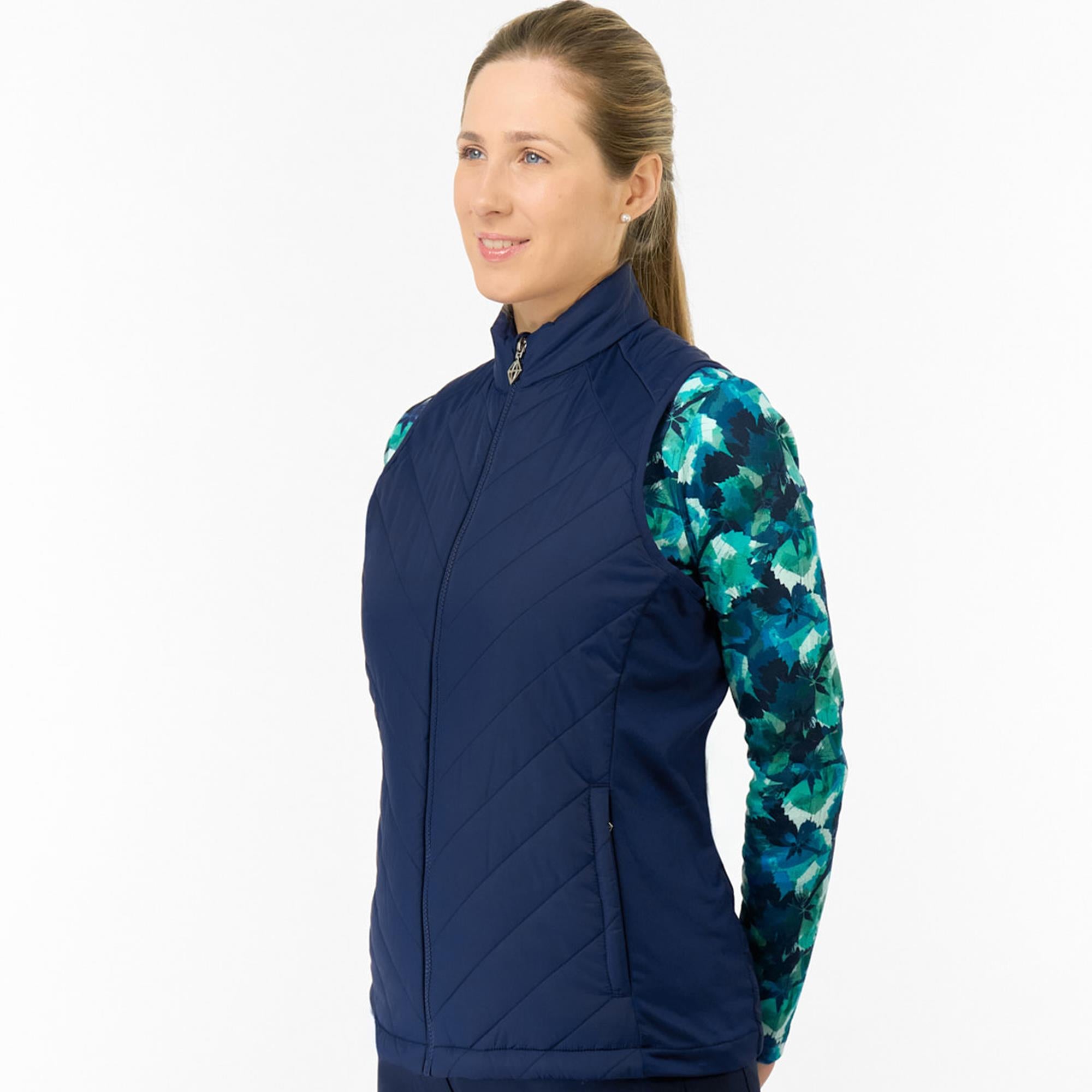 Pure Golf Josie Stretch Panel Ladies Golf Gilet Navy