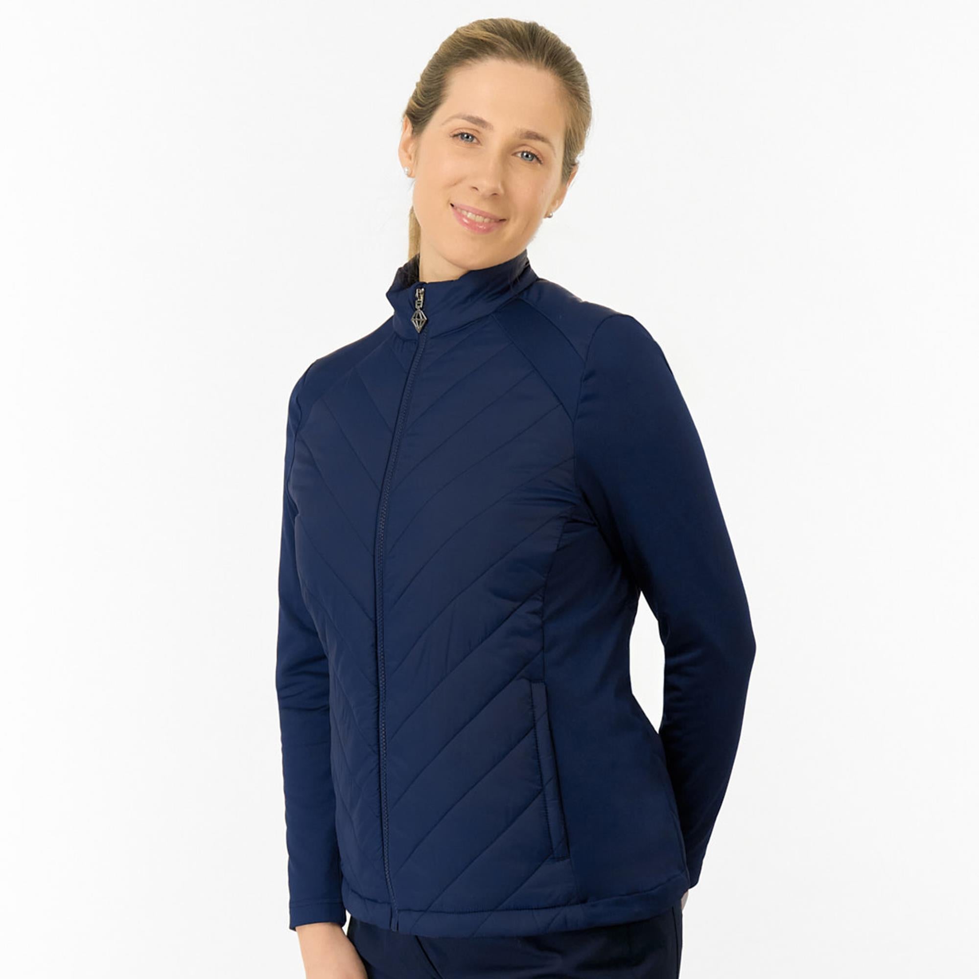 Pure Golf Jessica Ladies Hybrid Golf Jacket Navy