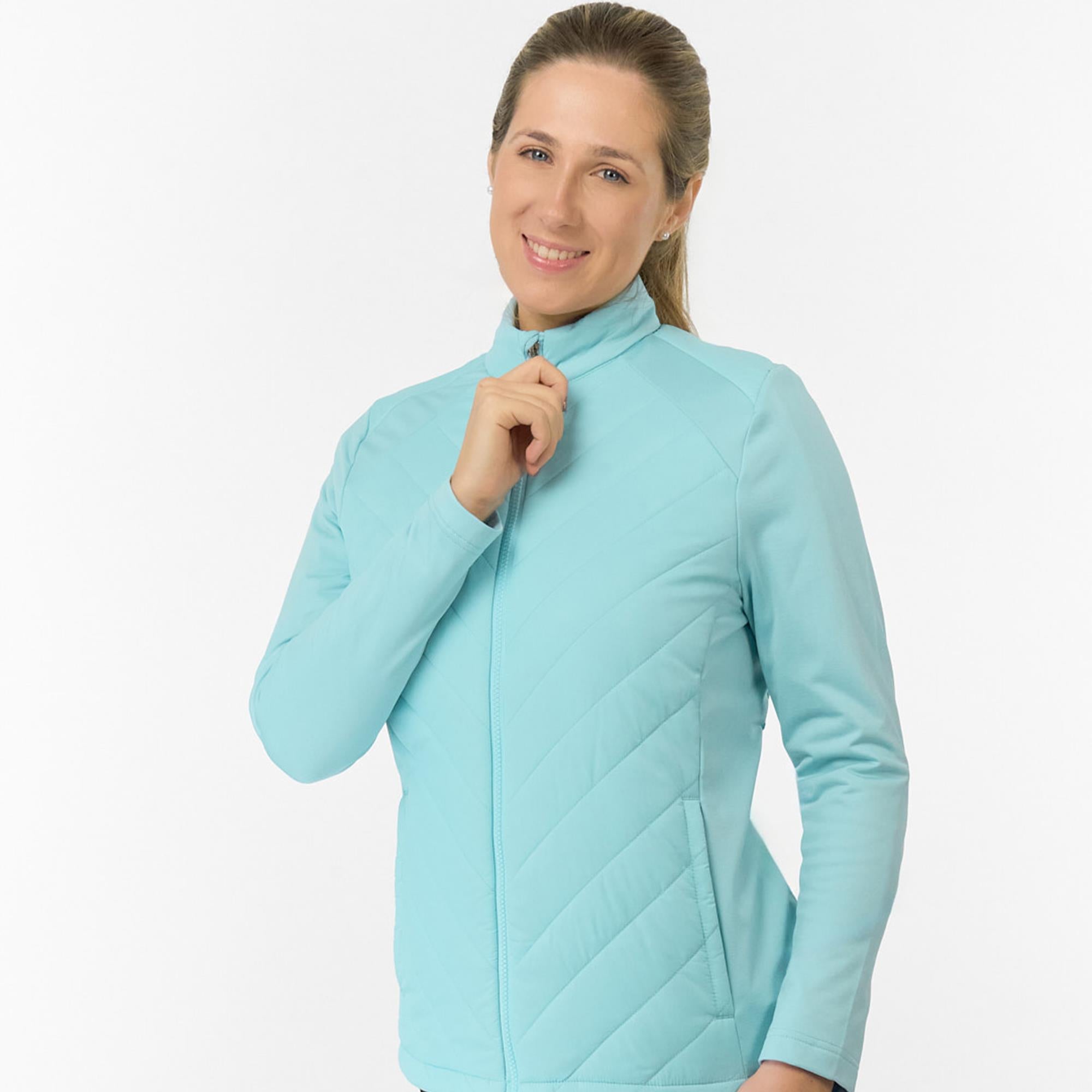 Pure Golf Jessica Ladies Hybrid Golf Jacket Retro Blue