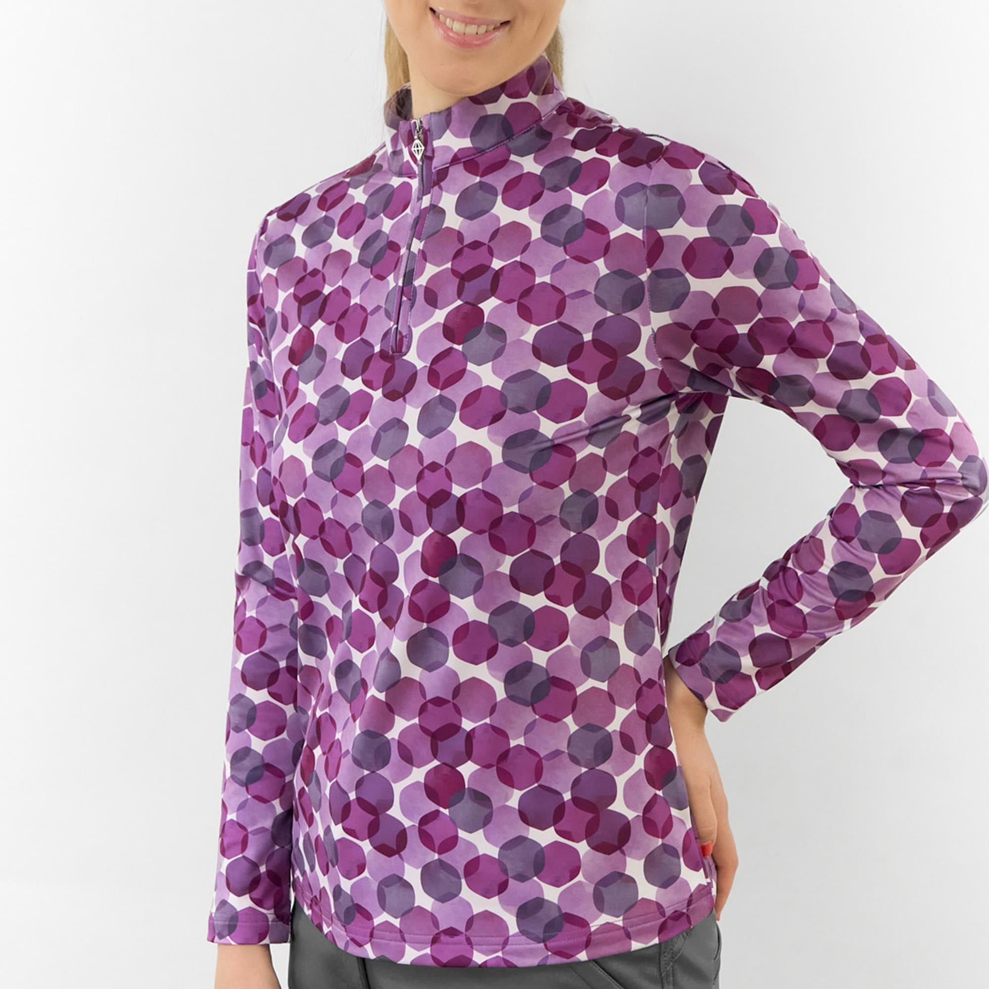 Pure Golf Arusha Ladies Golf Mid Layer Berry Bokeh