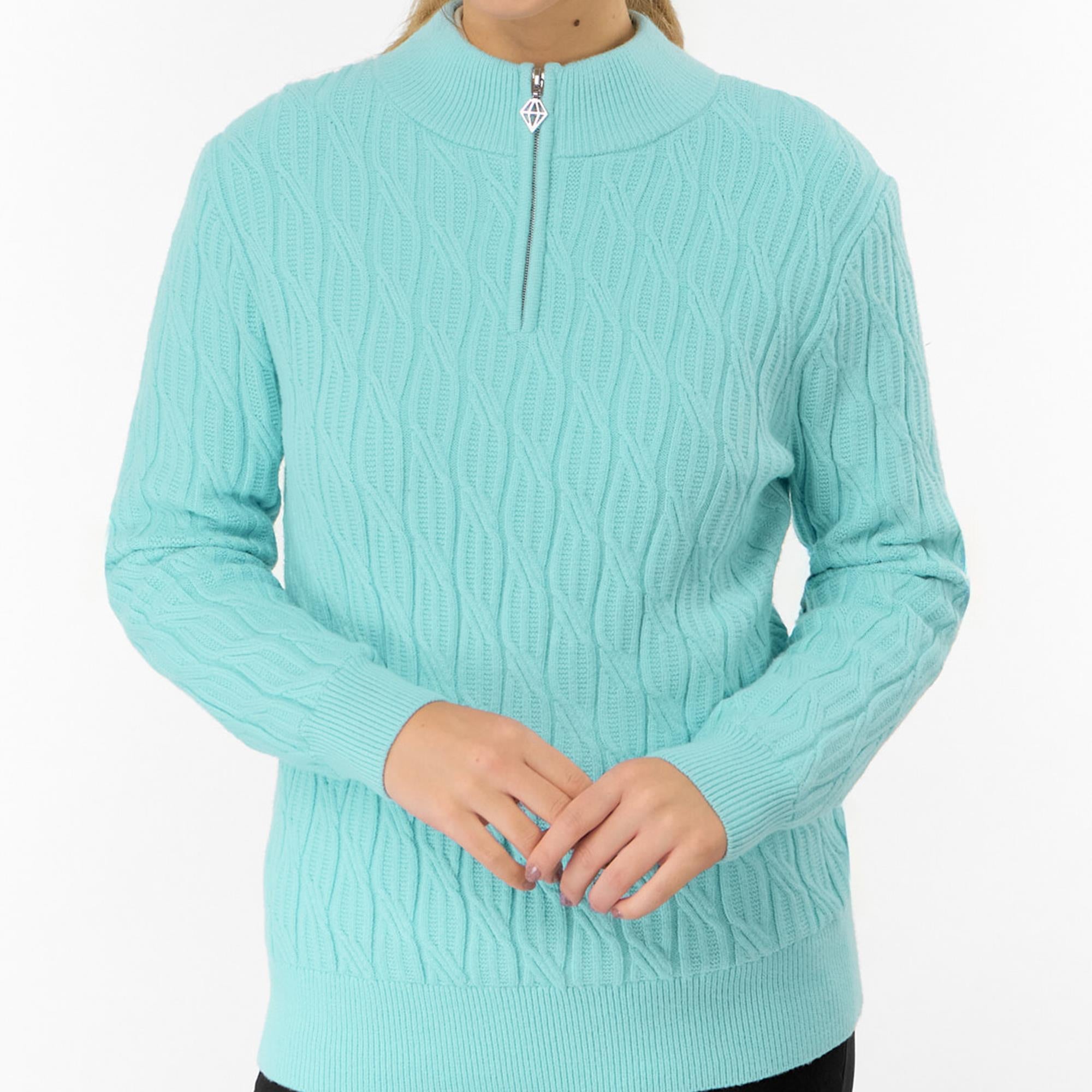 Pure Golf Sorrell Margot Knit Lined Ladies Golf Jumper Retro Blue