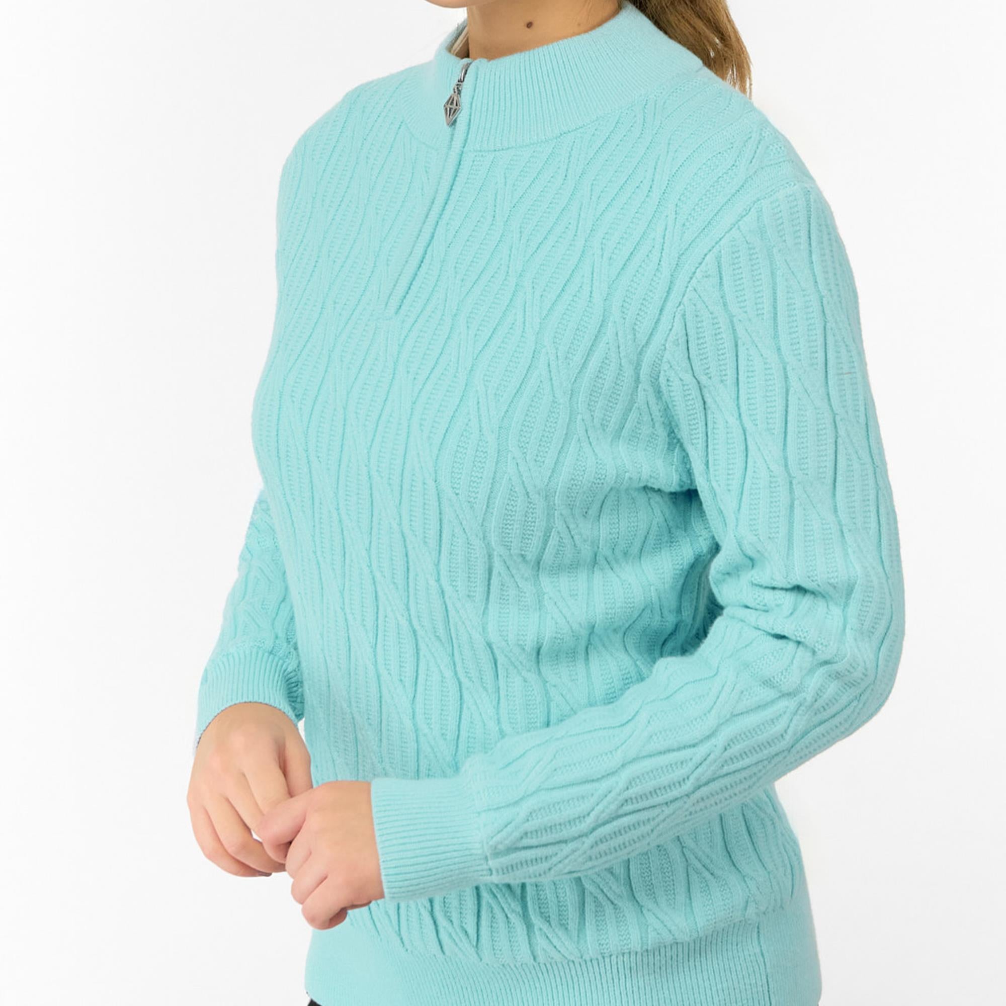 Pure Golf Sorrell Margot Knit Lined Ladies Golf Jumper Retro Blue