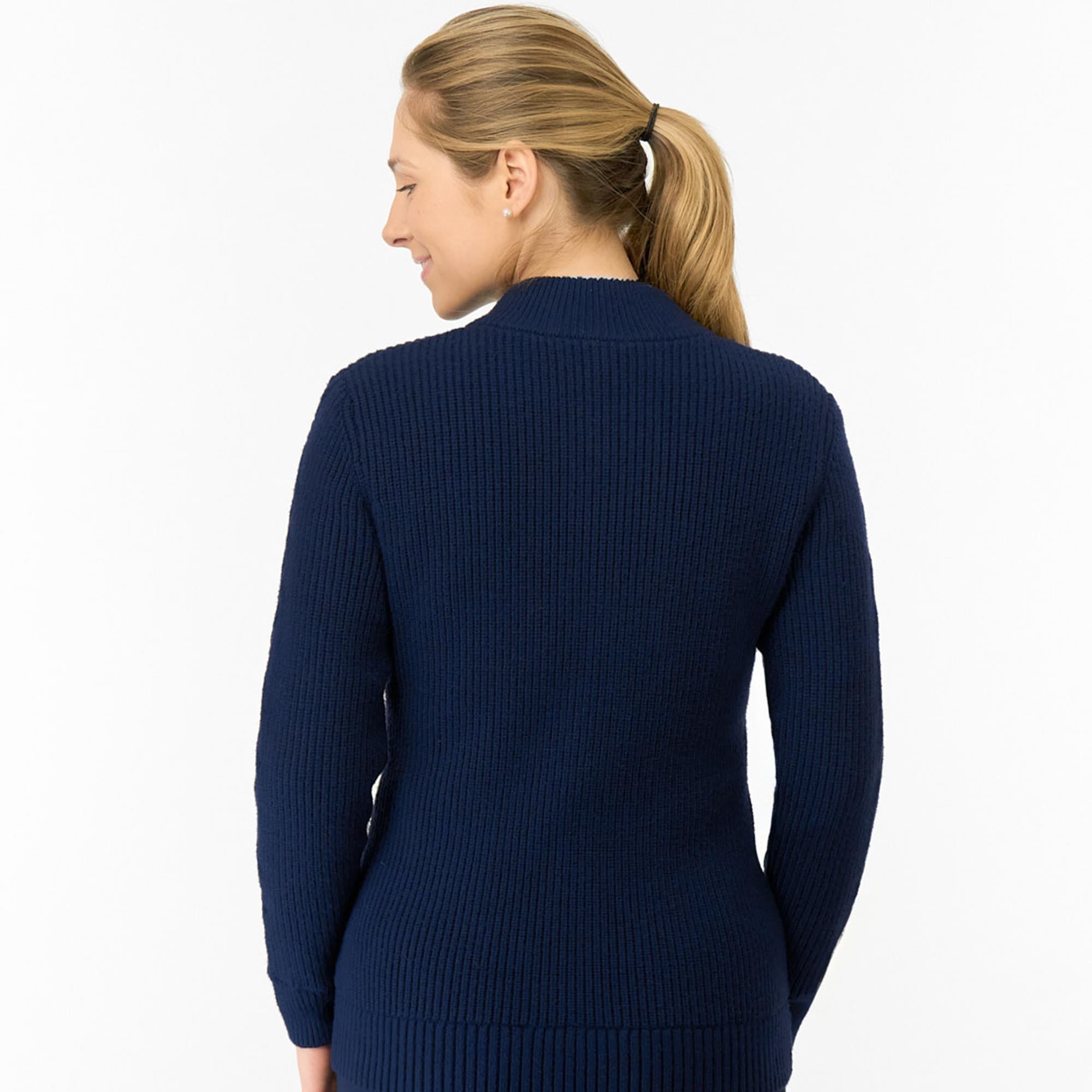 Pure Golf Sophia Elena Knit Lined Ladies Golf Cardigan Navy