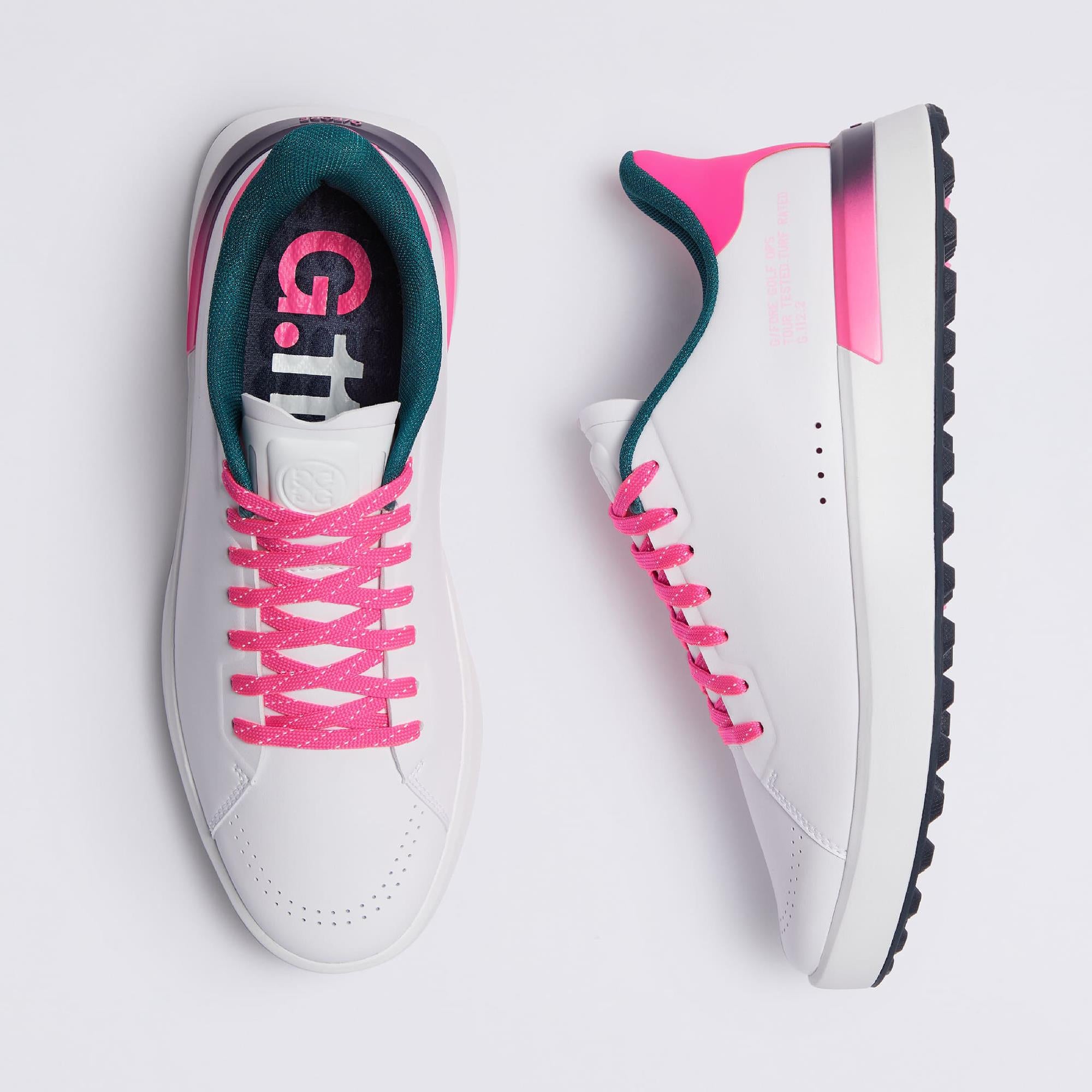 G/FORE G.112 Love G Kiltie Ladies Golf Shoes Snow/Knockout Pink