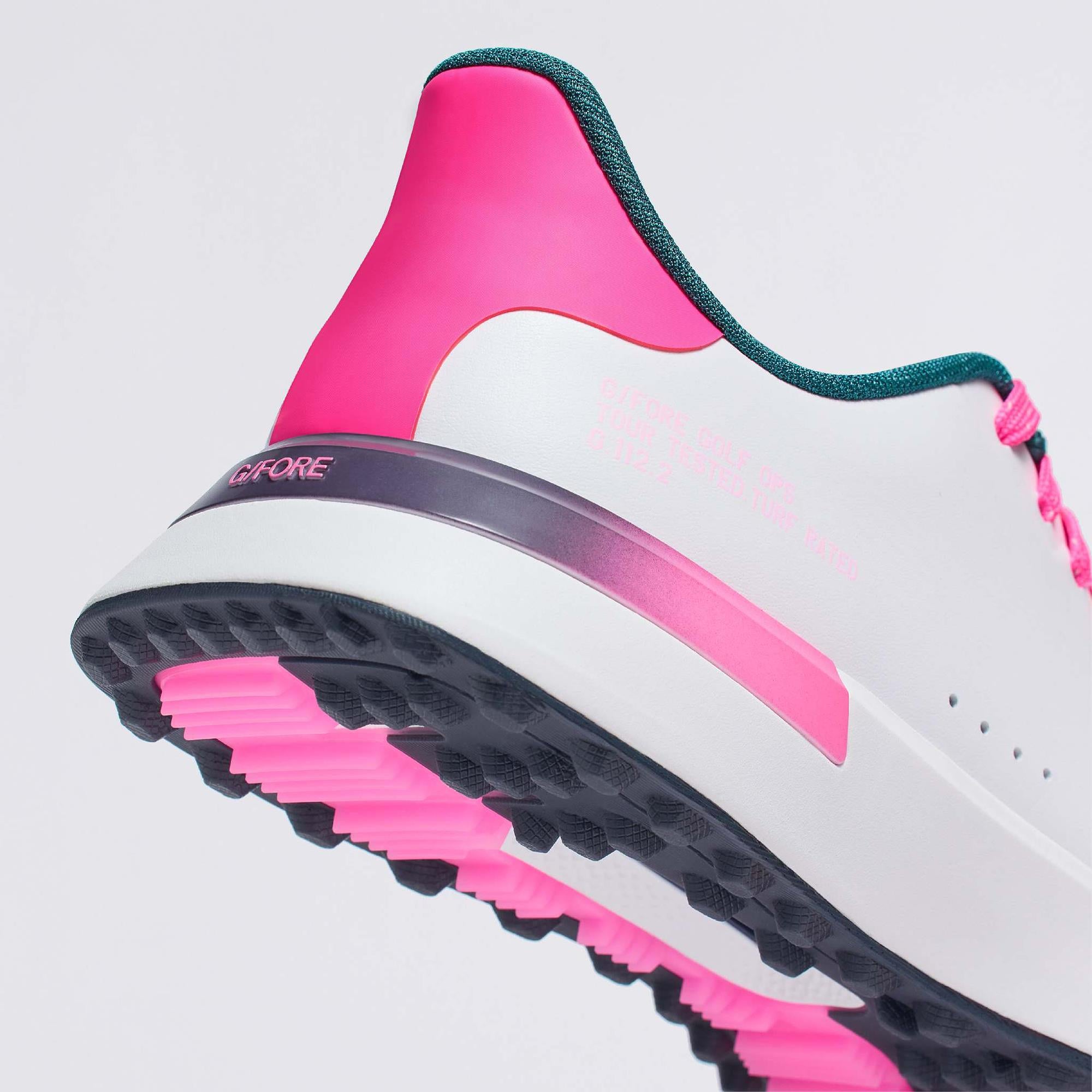 G/FORE G.112 Love G Kiltie Ladies Golf Shoes Snow/Knockout Pink