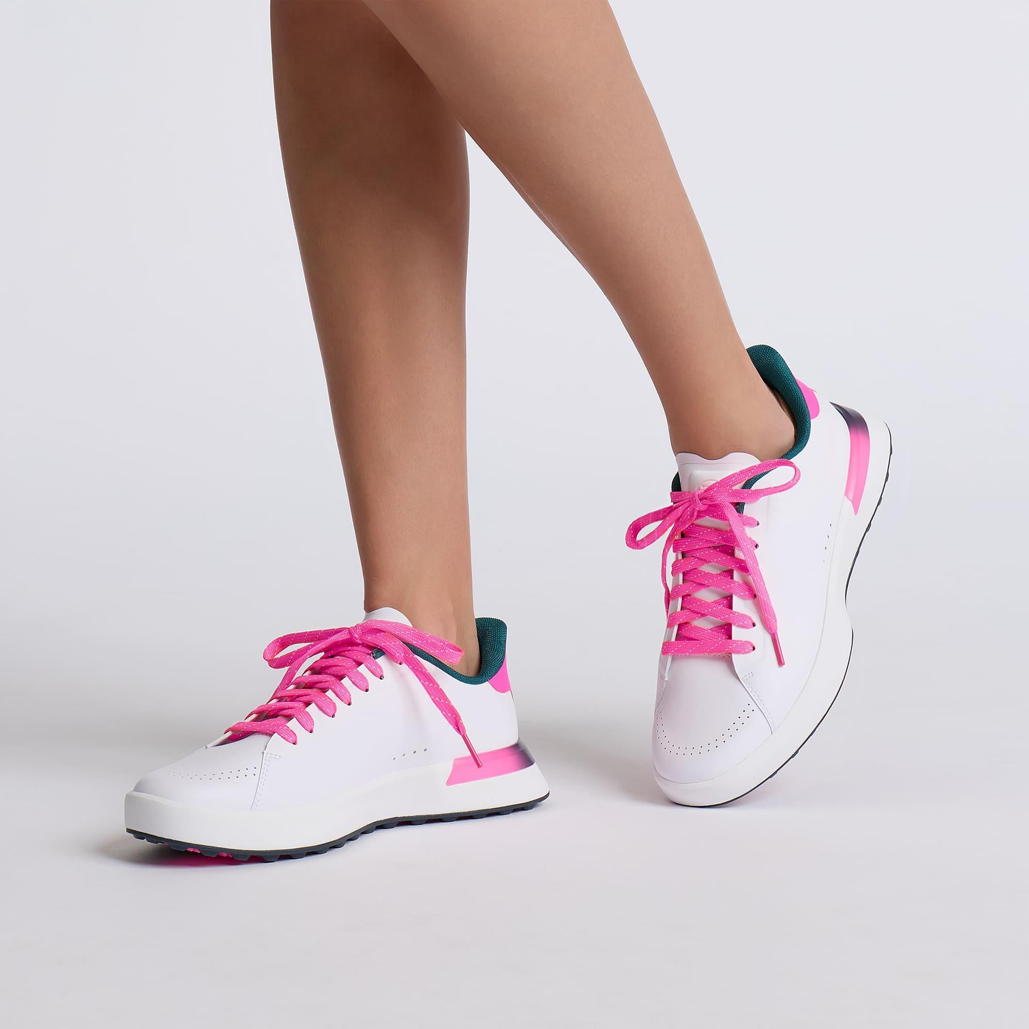 G/FORE G.112 Love G Kiltie Ladies Golf Shoes Snow/Knockout Pink