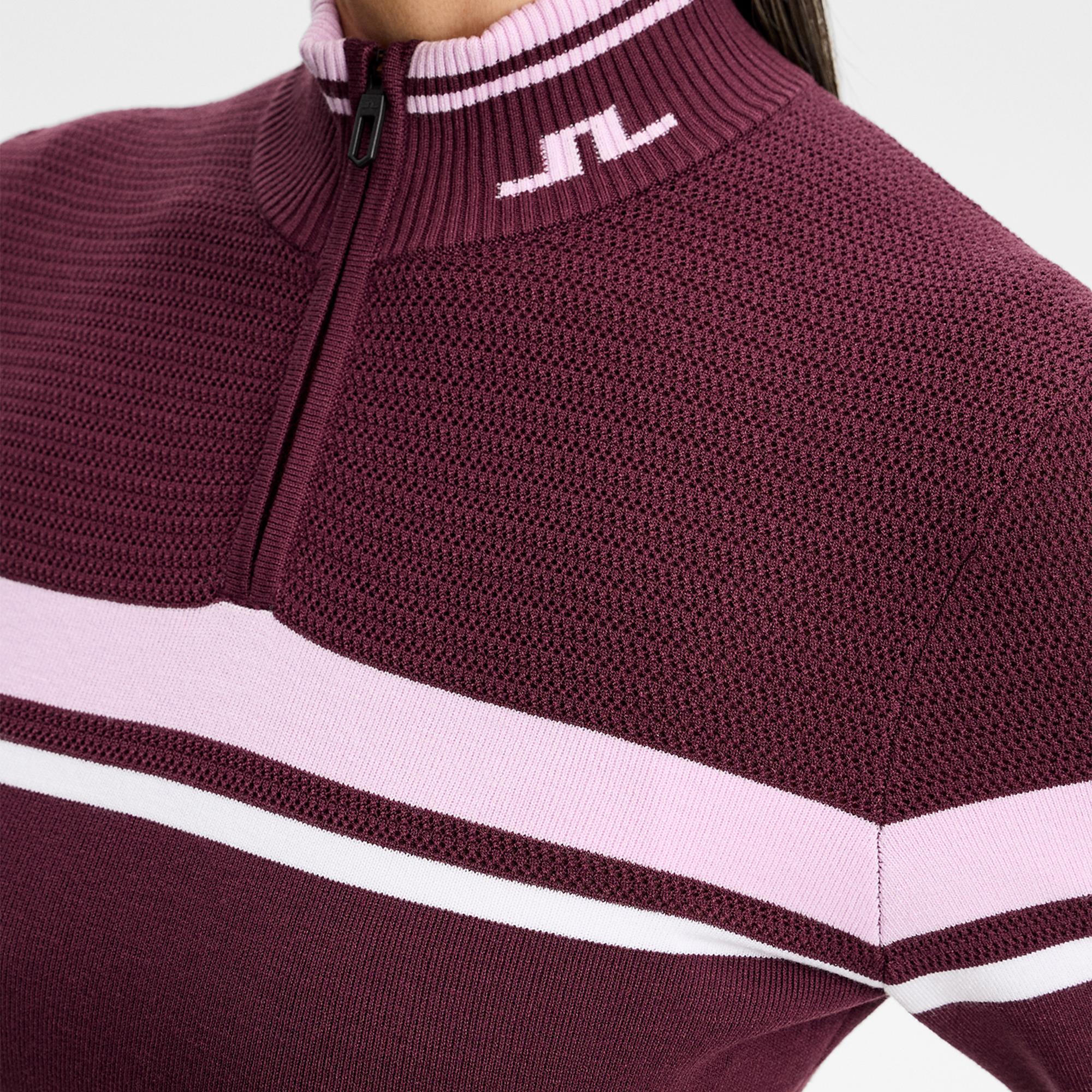 J Lindeberg Ariadne Knit Ladies Quarter Zip Golf Sweater Winetasting