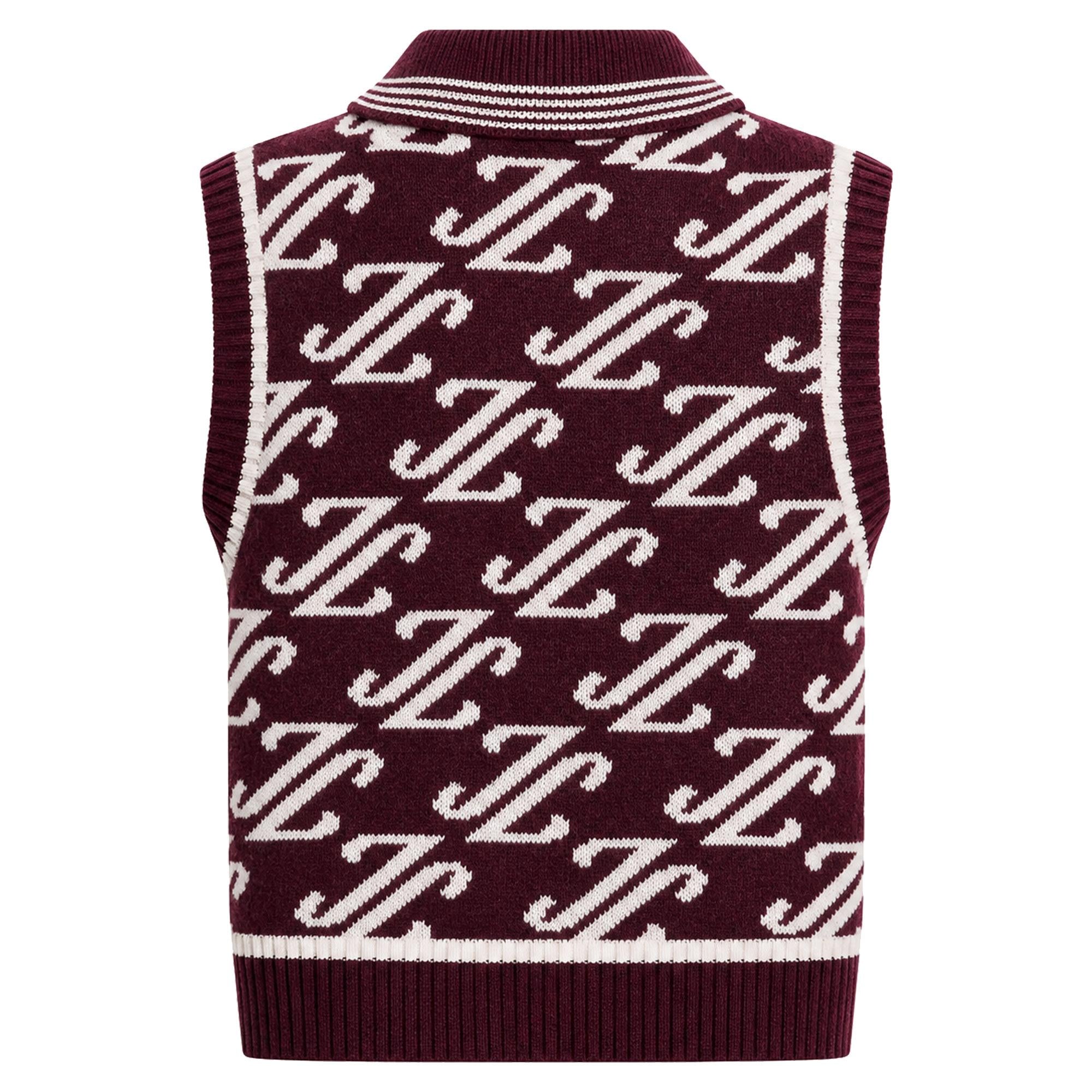 J Lindeberg Phoebe Jacquard Knit Vest Cardi Jacquard Winetasting