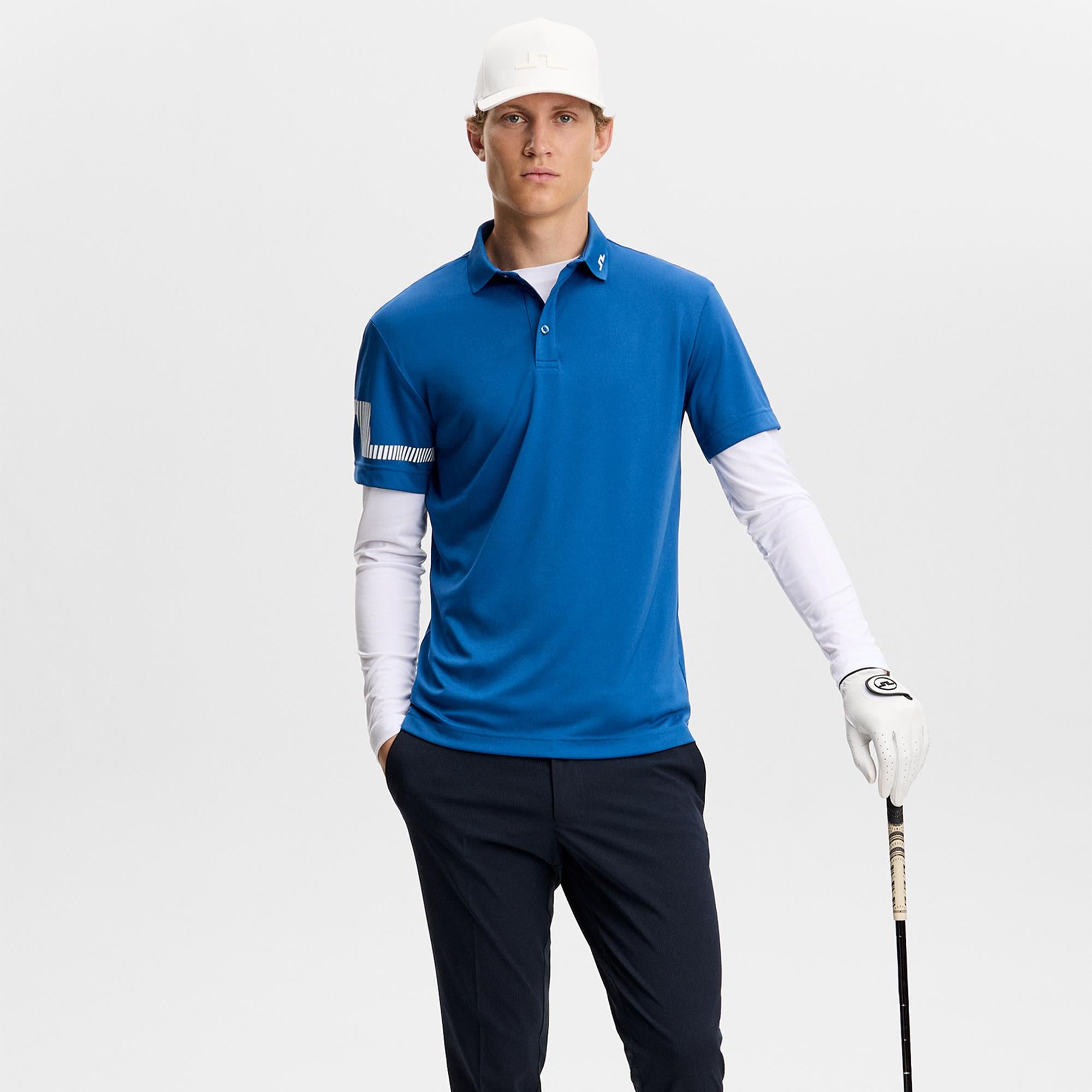 J Lindeberg Heath Mens Golf Polo Shirt Set Sail