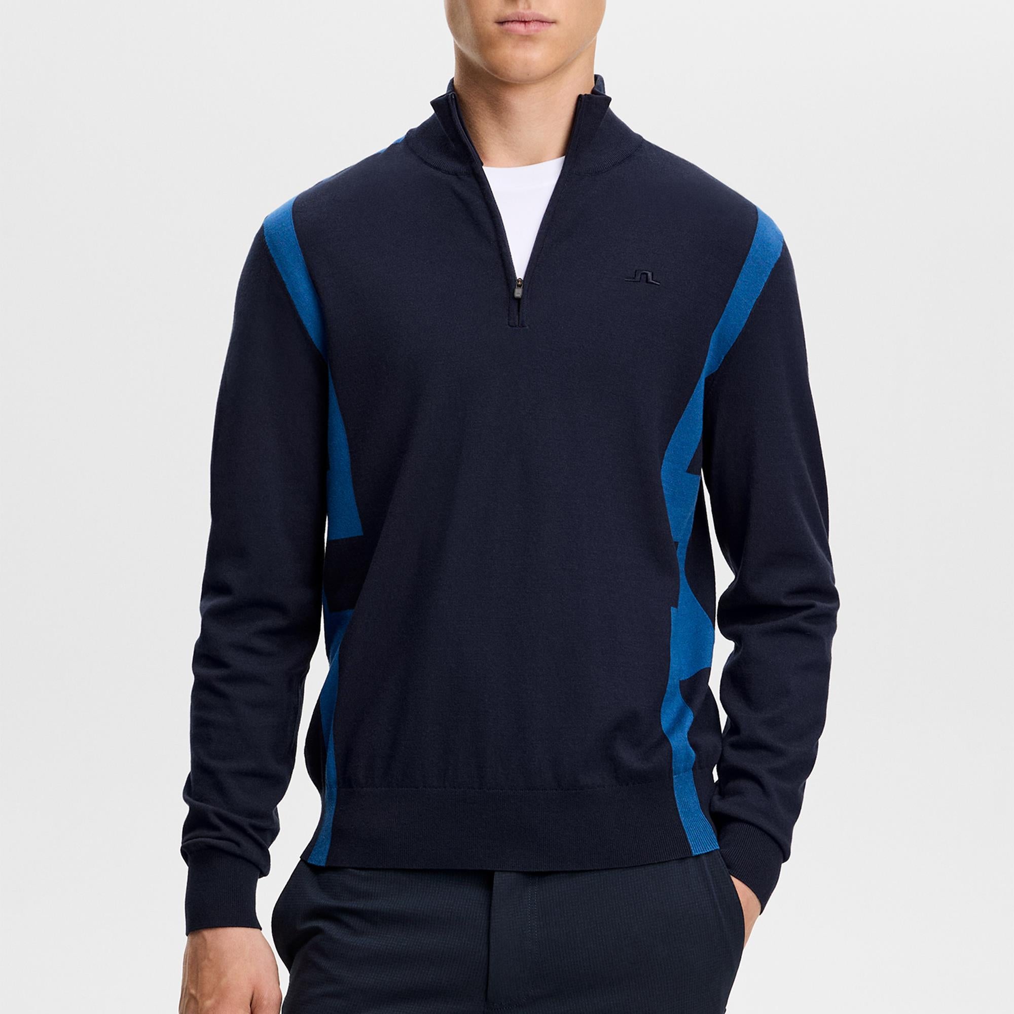 J Lindeberg Kendrick Knitted Zip Mens Sweater Navy