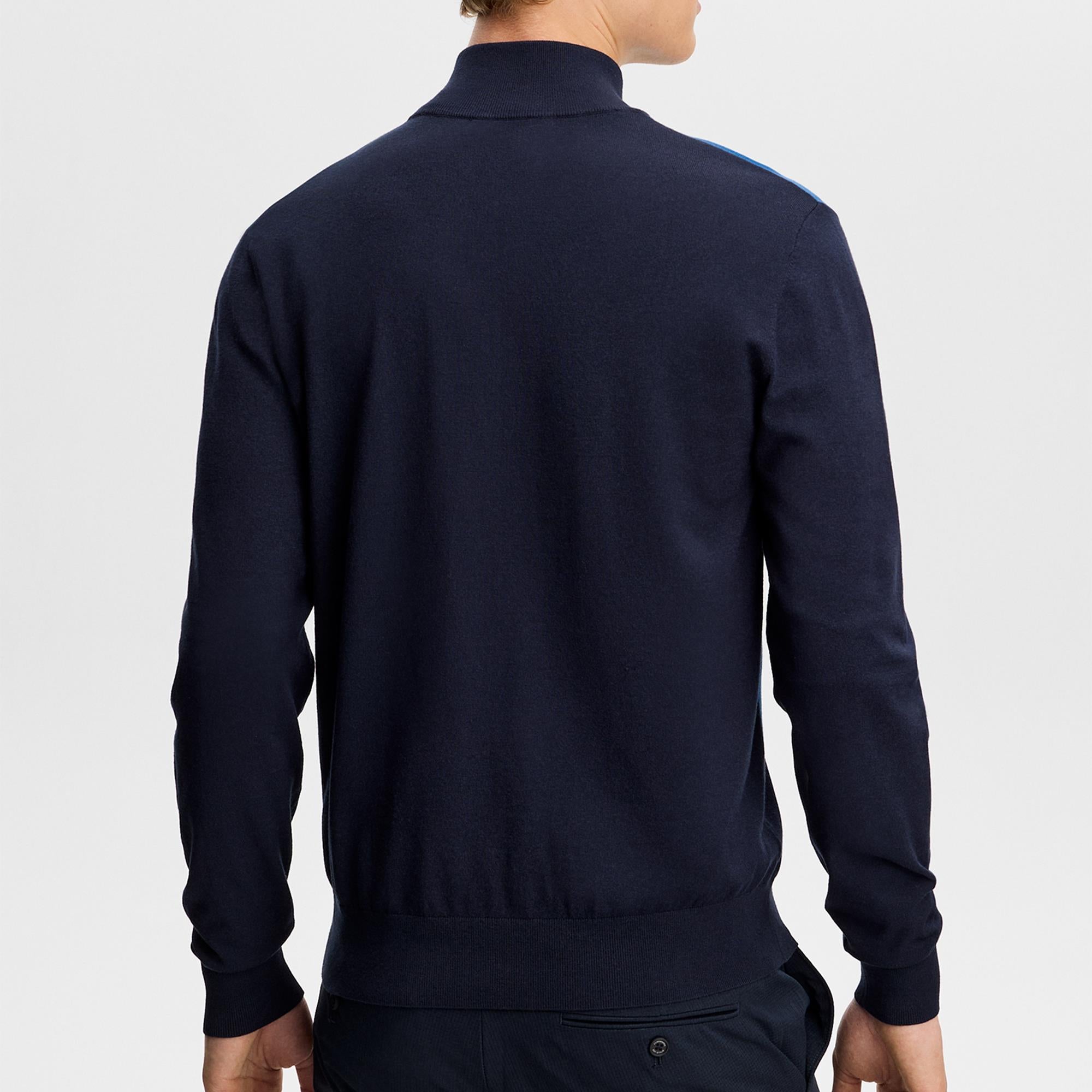 J Lindeberg Kendrick Knitted Zip Mens Sweater Navy