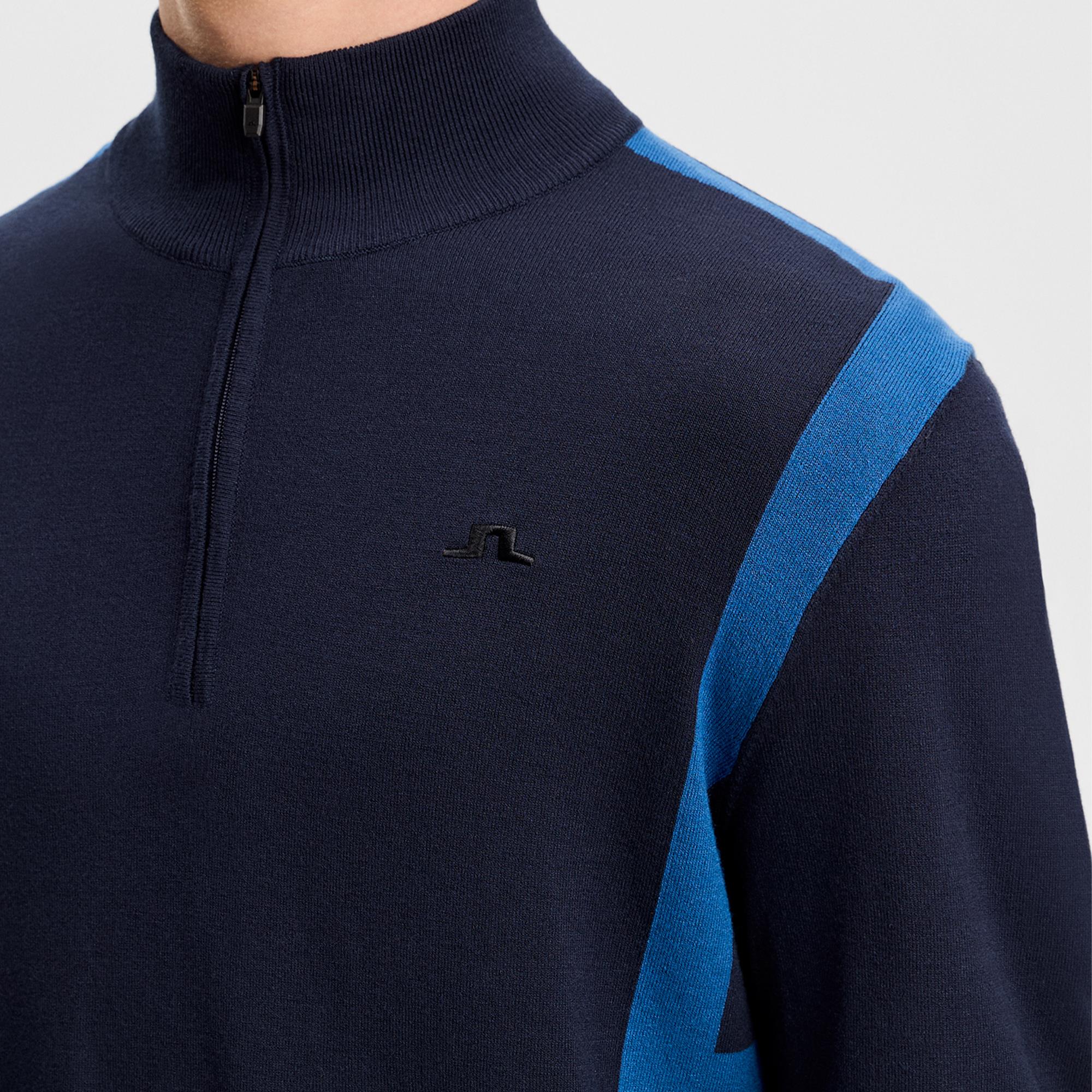 J Lindeberg Kendrick Knitted Zip Mens Sweater Navy