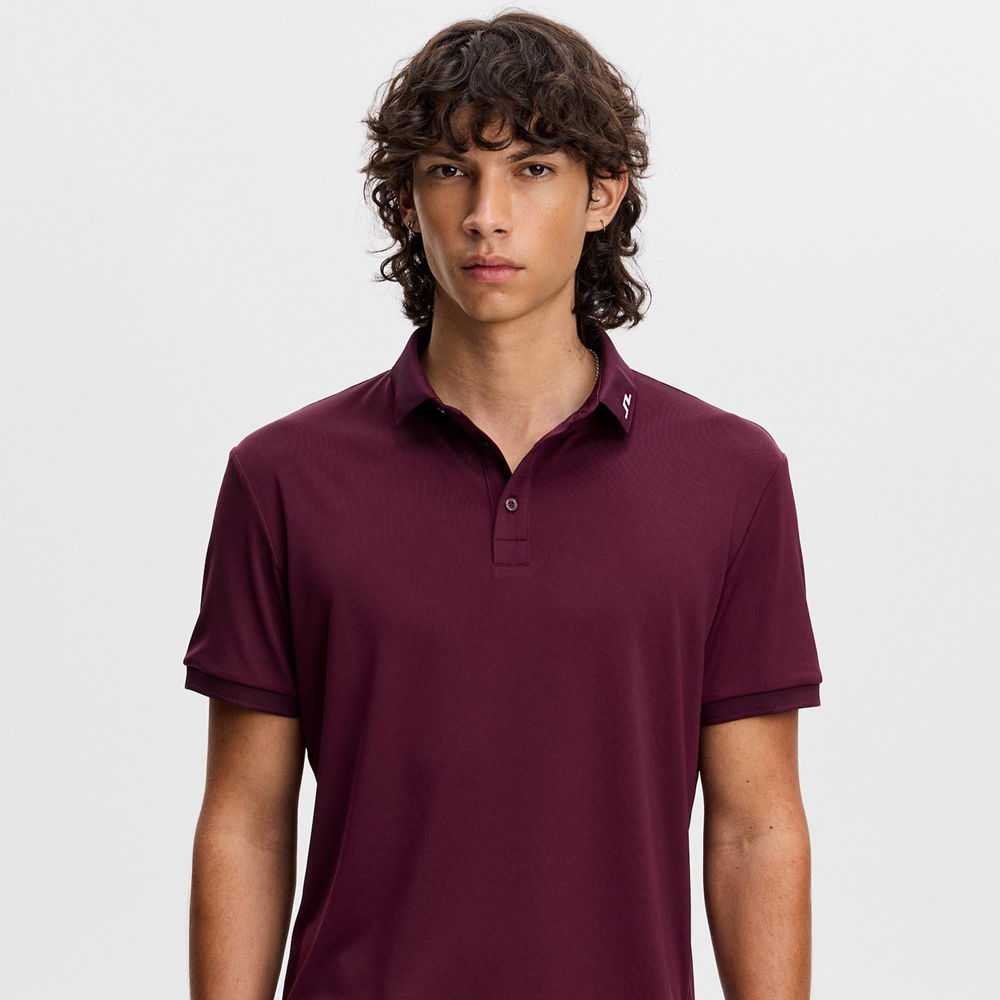 J Lindeberg KV Print Mens Golf Polo Shirt Winetasting