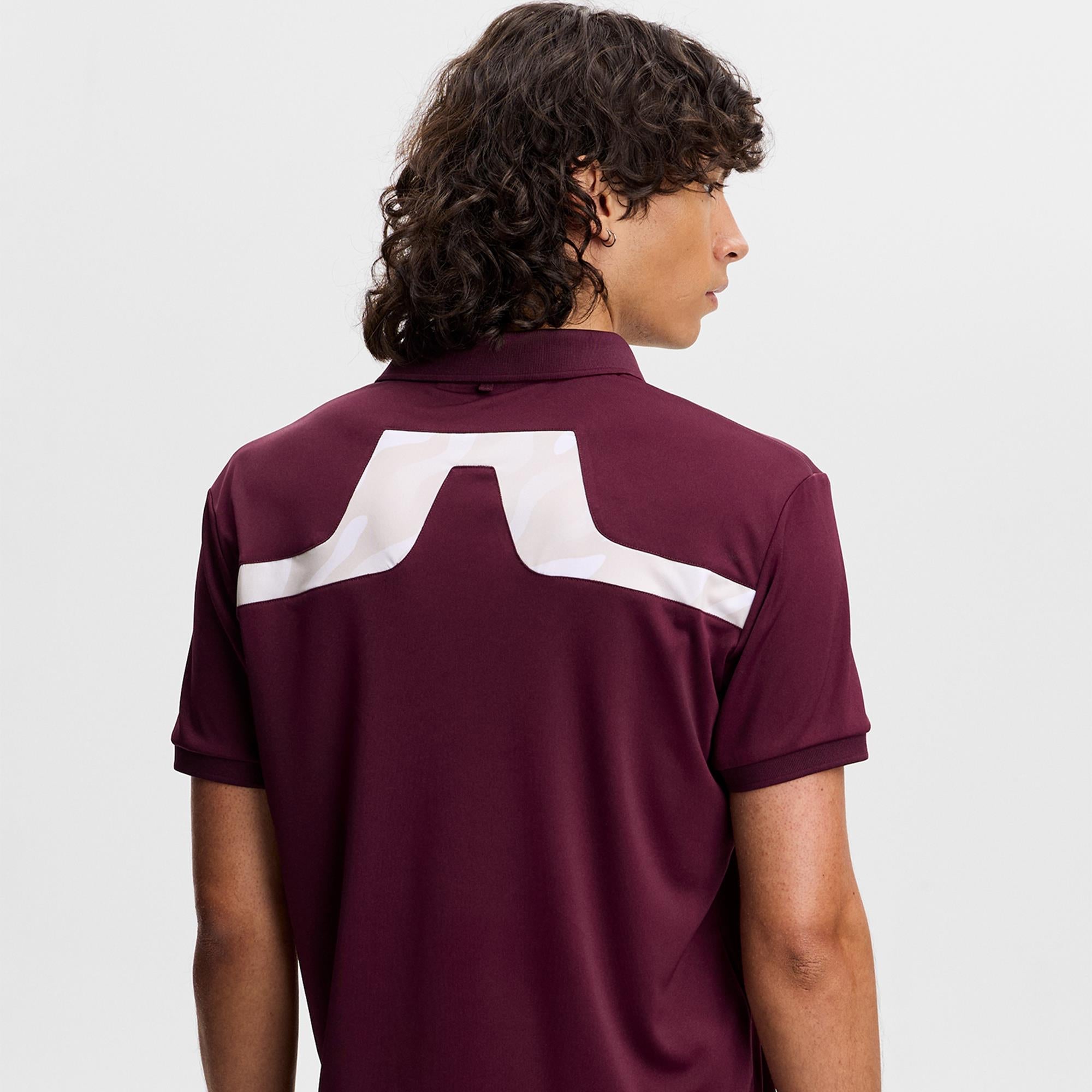 J Lindeberg KV Print Mens Golf Polo Shirt Winetasting