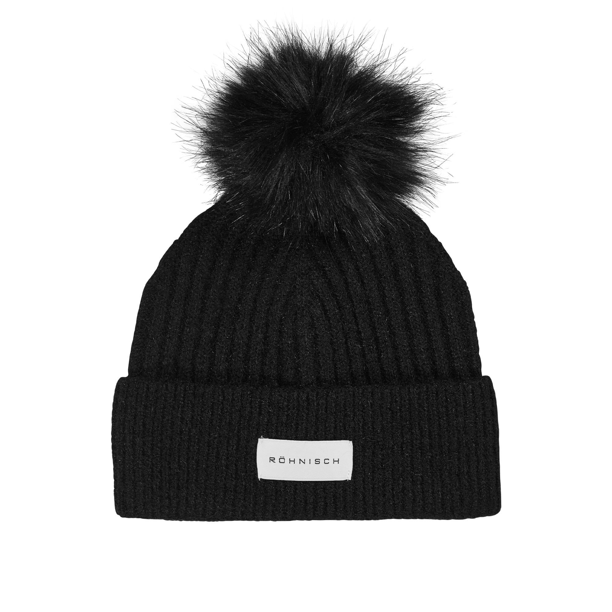 Rohnisch Pom Rib Ladies Golf Beanie Black
