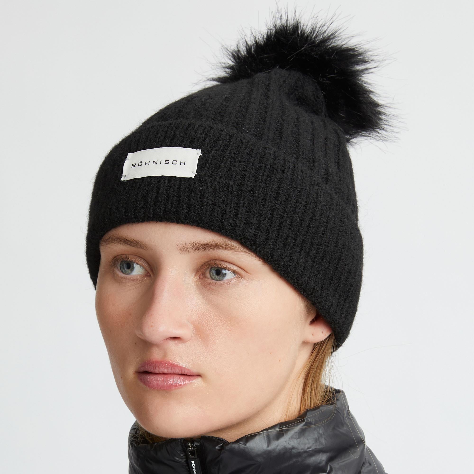 Rohnisch Pom Rib Ladies Golf Beanie Black