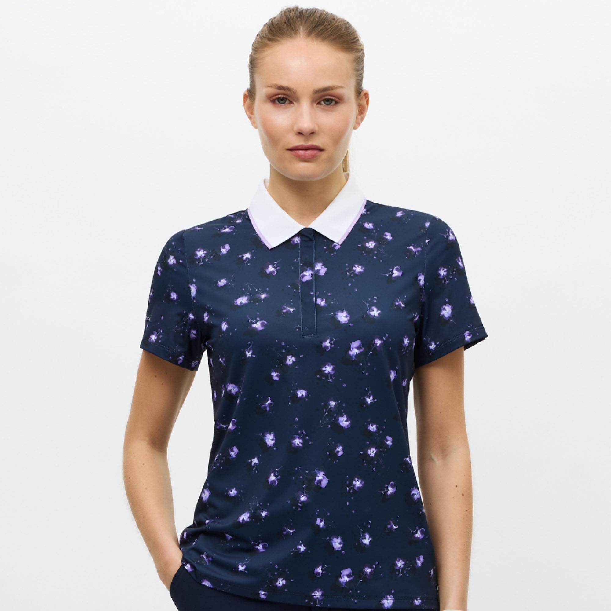 Rohnisch Deni Ladies Golf Polo Shirt Purple Mountain Bloom