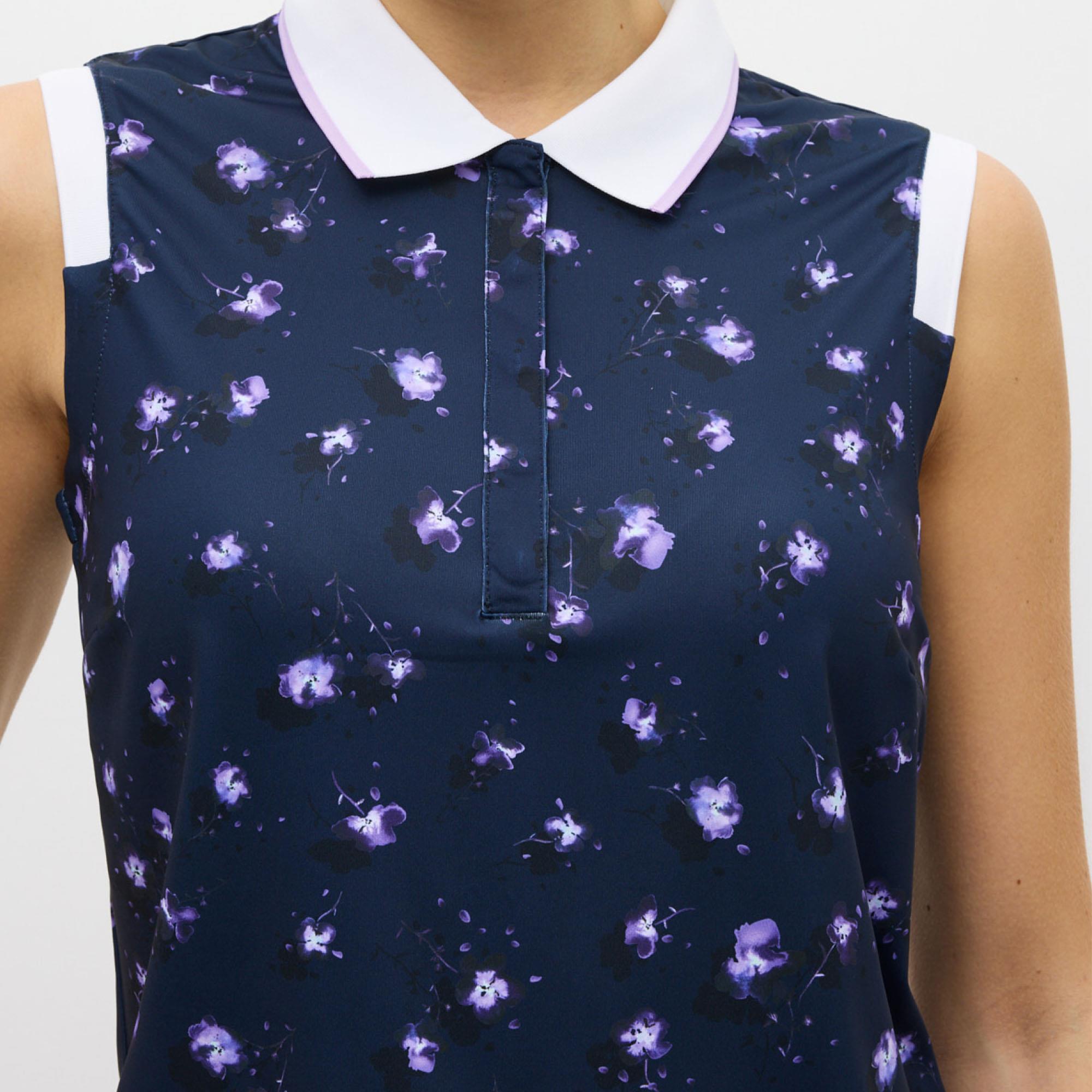 Rohnisch Deni Ladies Golf Sleeveless Polo Shirt Purple Mountain Bloom