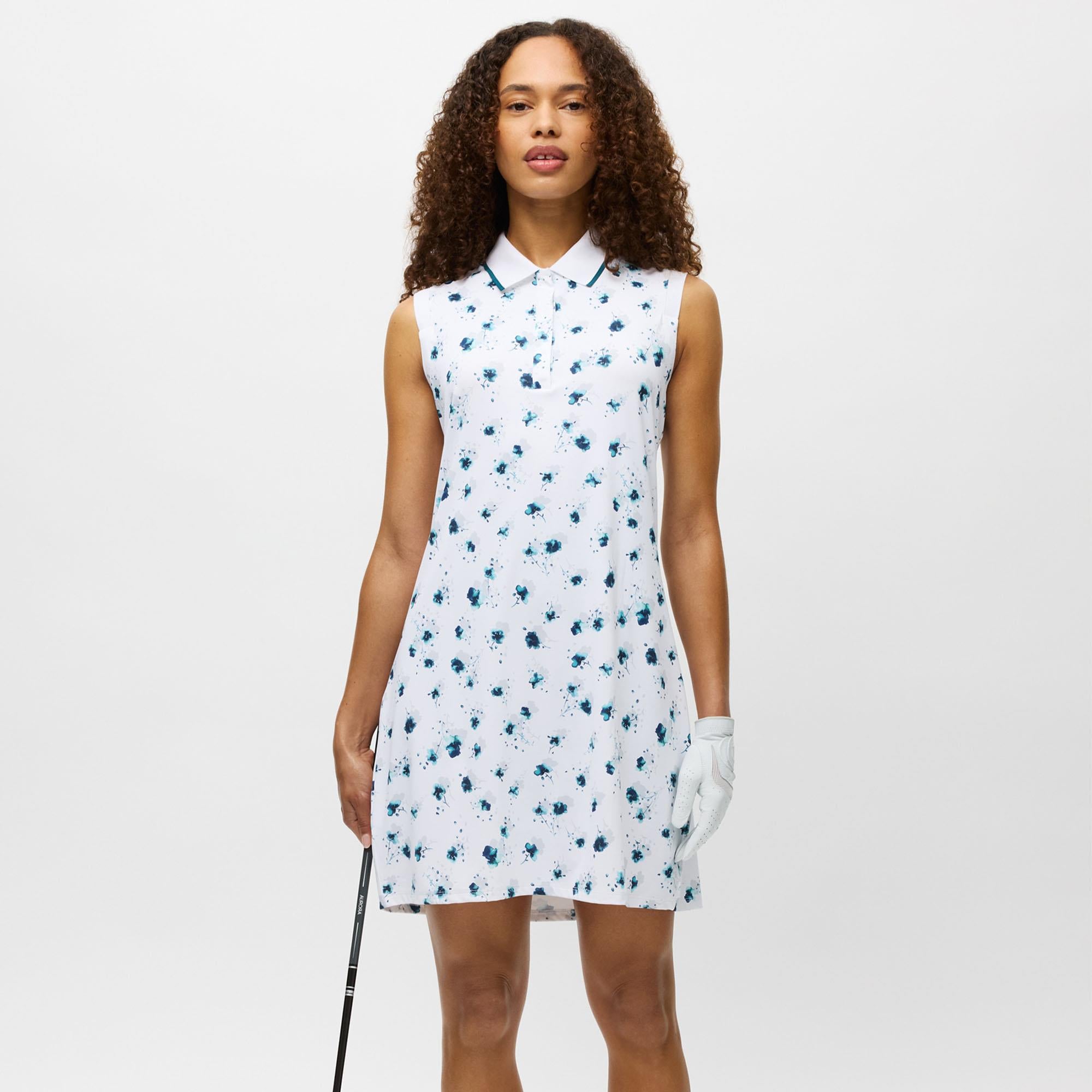 Rohnisch Deni Ladies Sleeveless Golf Dress Teal Mountain Bloom