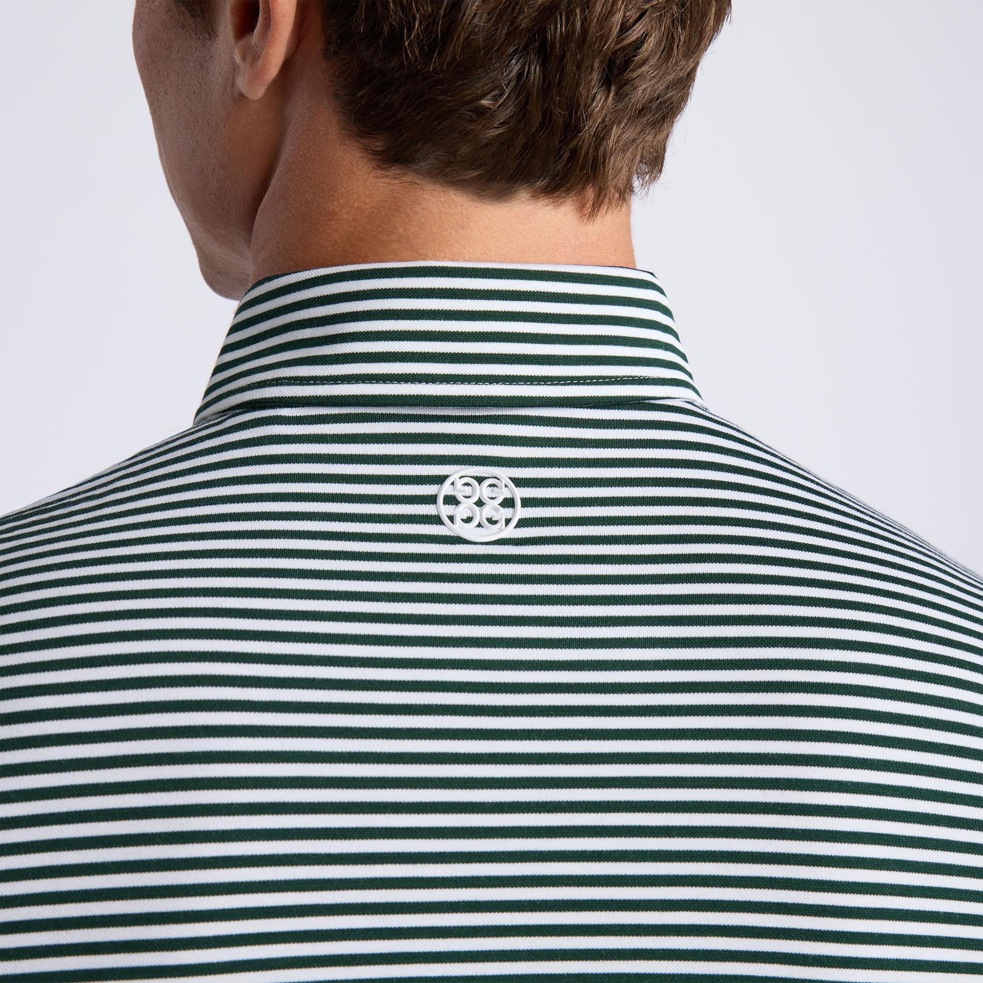 G/FORE All Play Stripe Stretch Knit Mens Golf Polo Shirt Pine