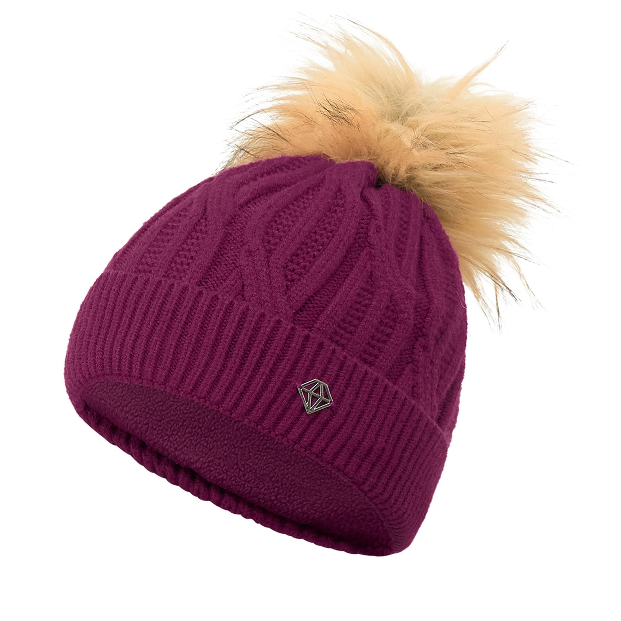 Pure Golf Greta Waterproof Lined Ladies Golf Beanie Morello Cherry