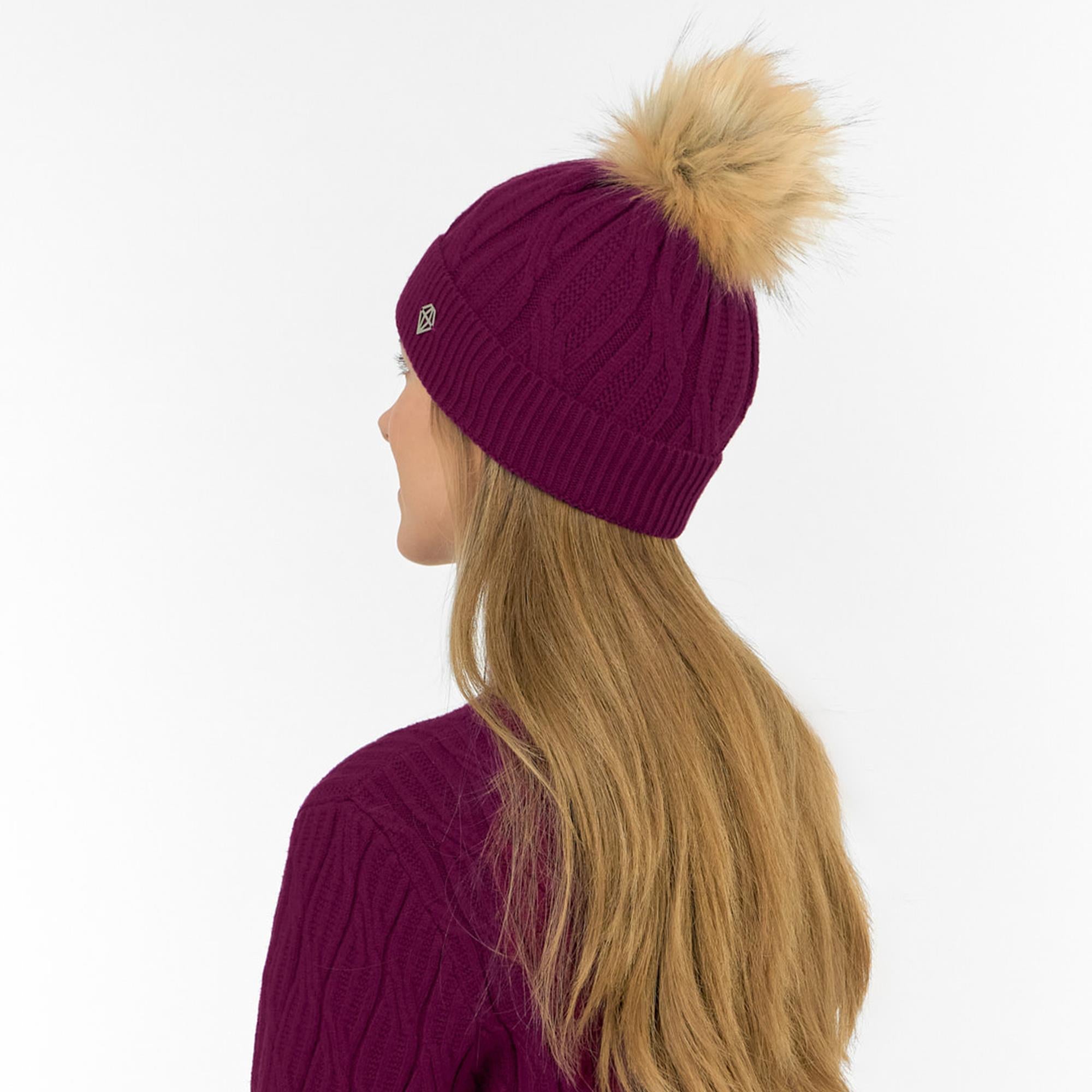 Pure Golf Greta Waterproof Lined Ladies Golf Beanie Morello Cherry
