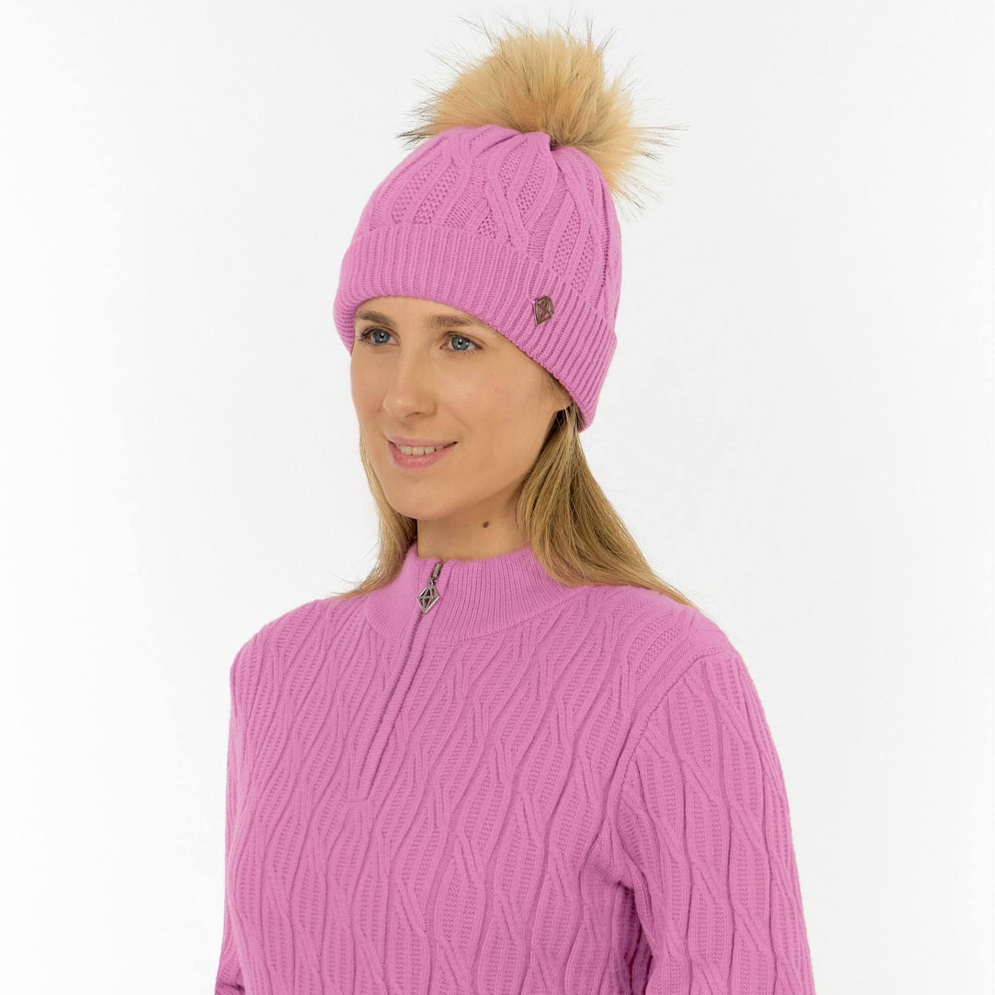 Pure Golf Greta Waterproof Lined Ladies Golf Beanie Pop Pink