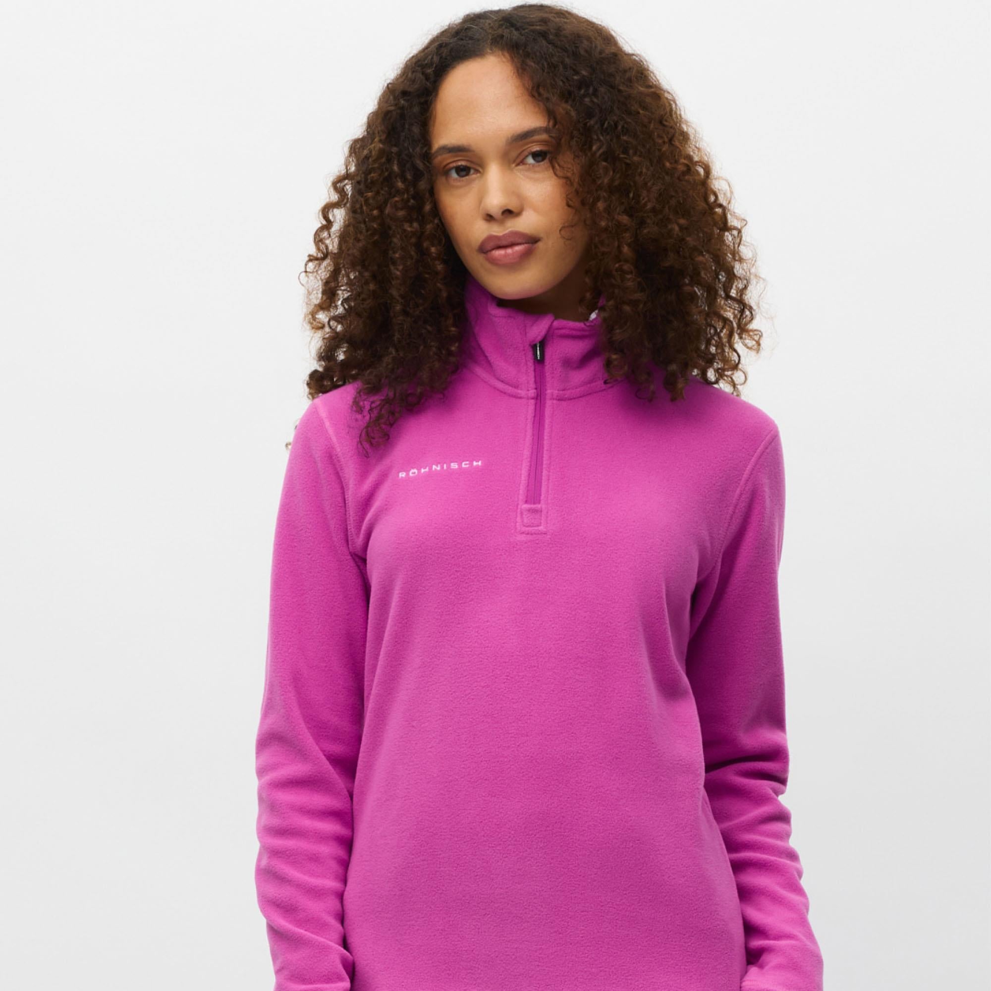 Rohnisch Polar Fleece Ladies Golf Base Layer Purple Cactus Flower