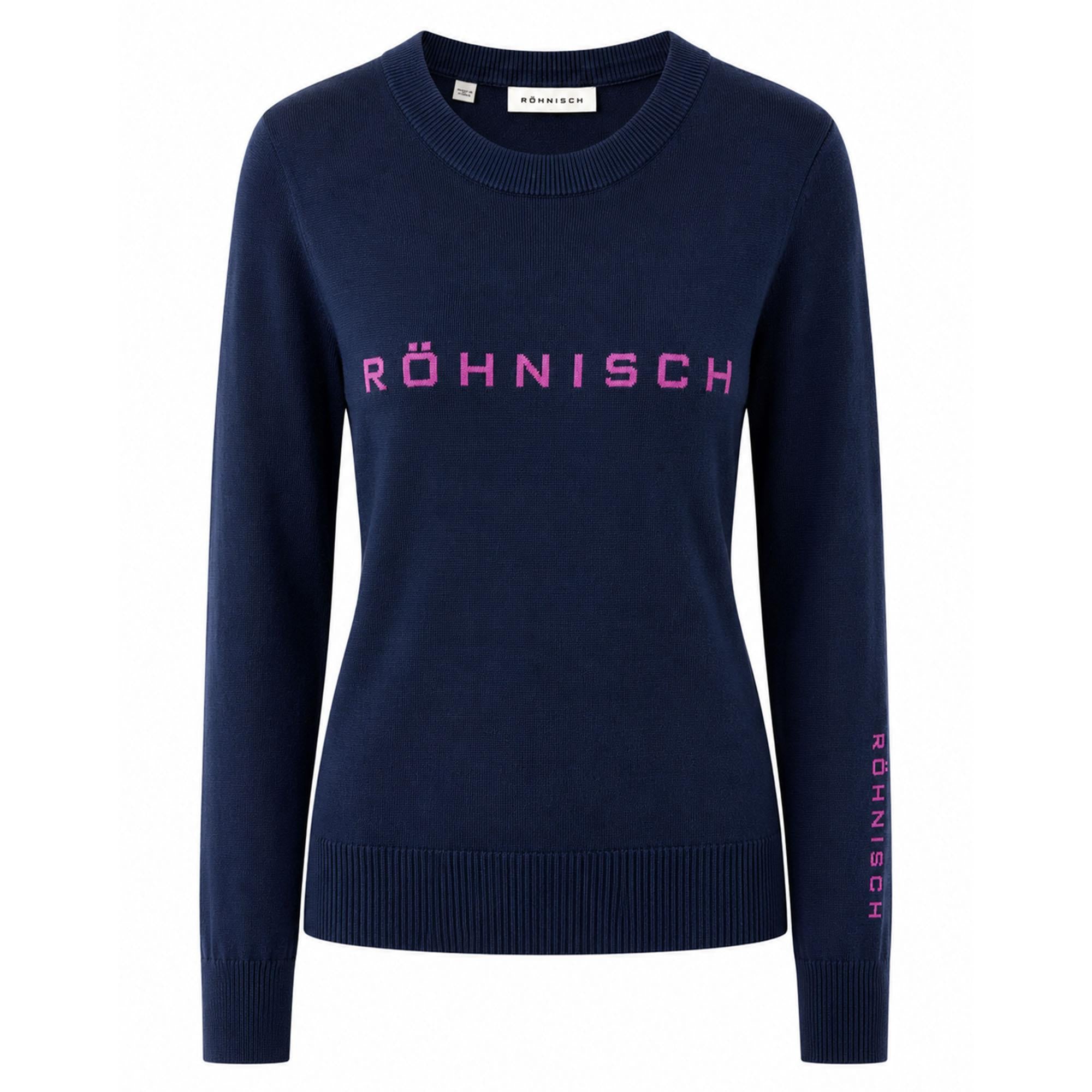 Rohnisch Team Crewneck Ladies Golf Sweater Navy