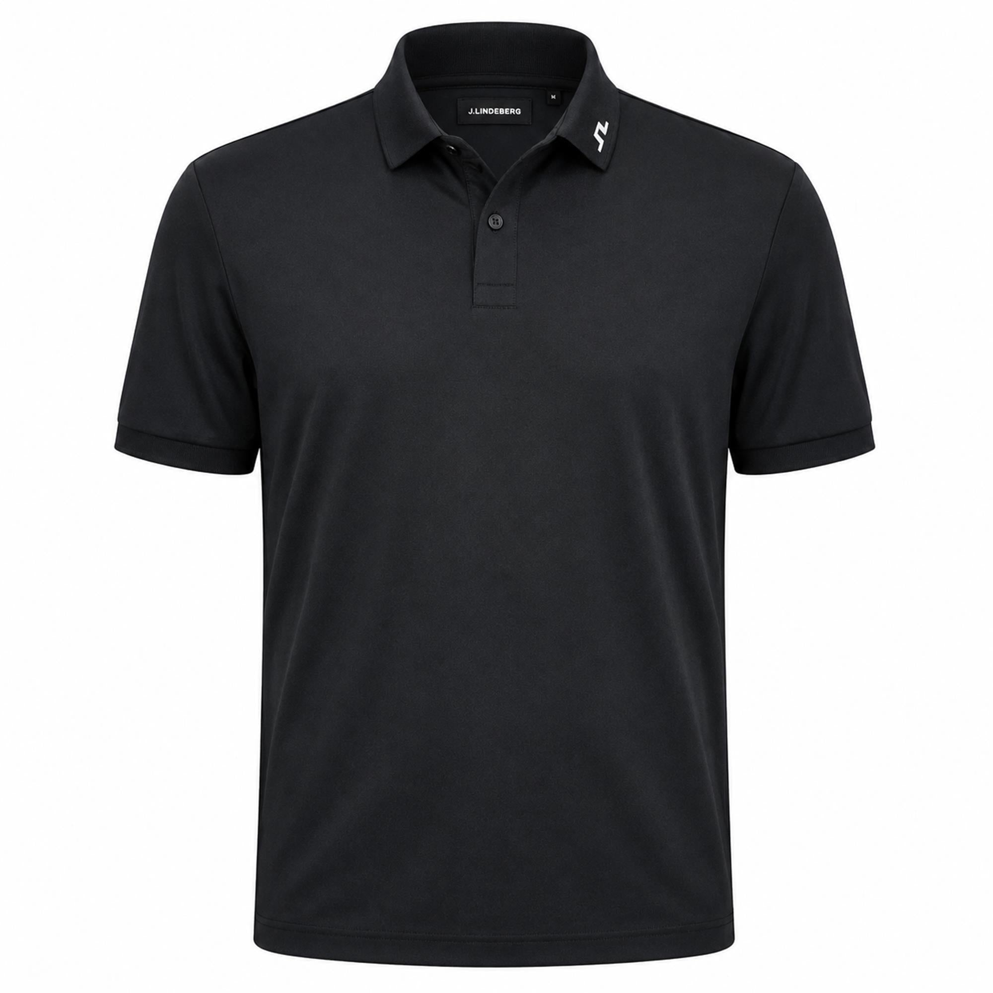 J Lindeberg KV Print Mens Golf Polo Shirt Black