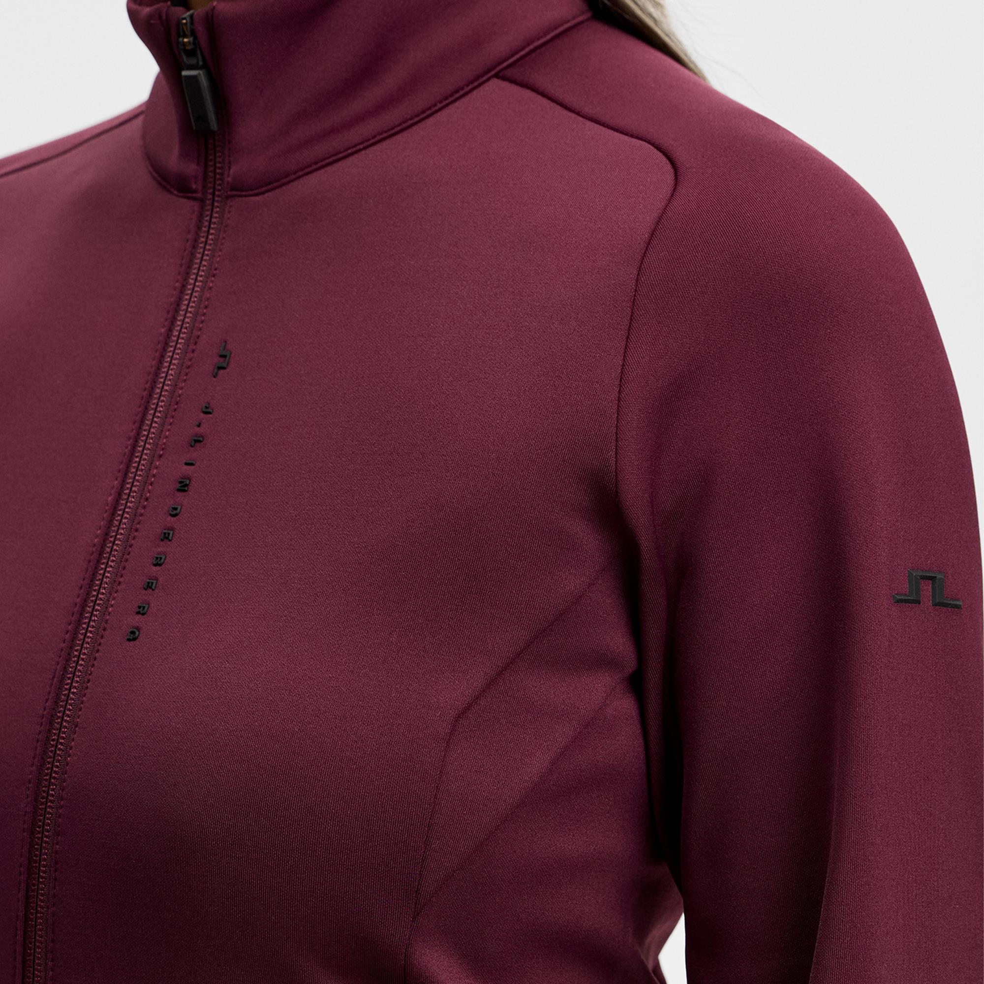 J Lindeberg Selena Full Zip Ladies Golf Mid Layer Winetasting