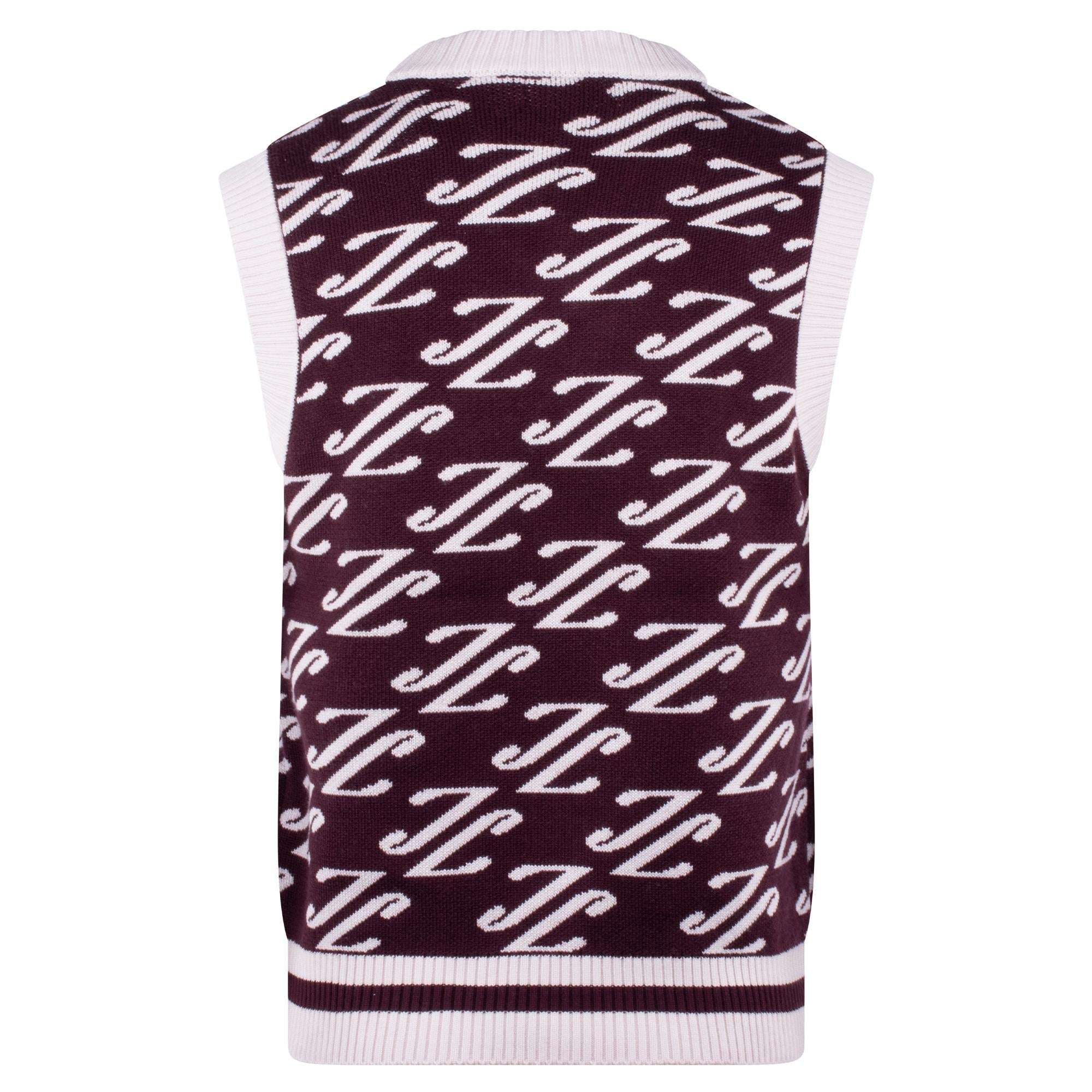 J Lindeberg Anton Jacquard Mens Knit Vest Cardi Jacquard Winetasting