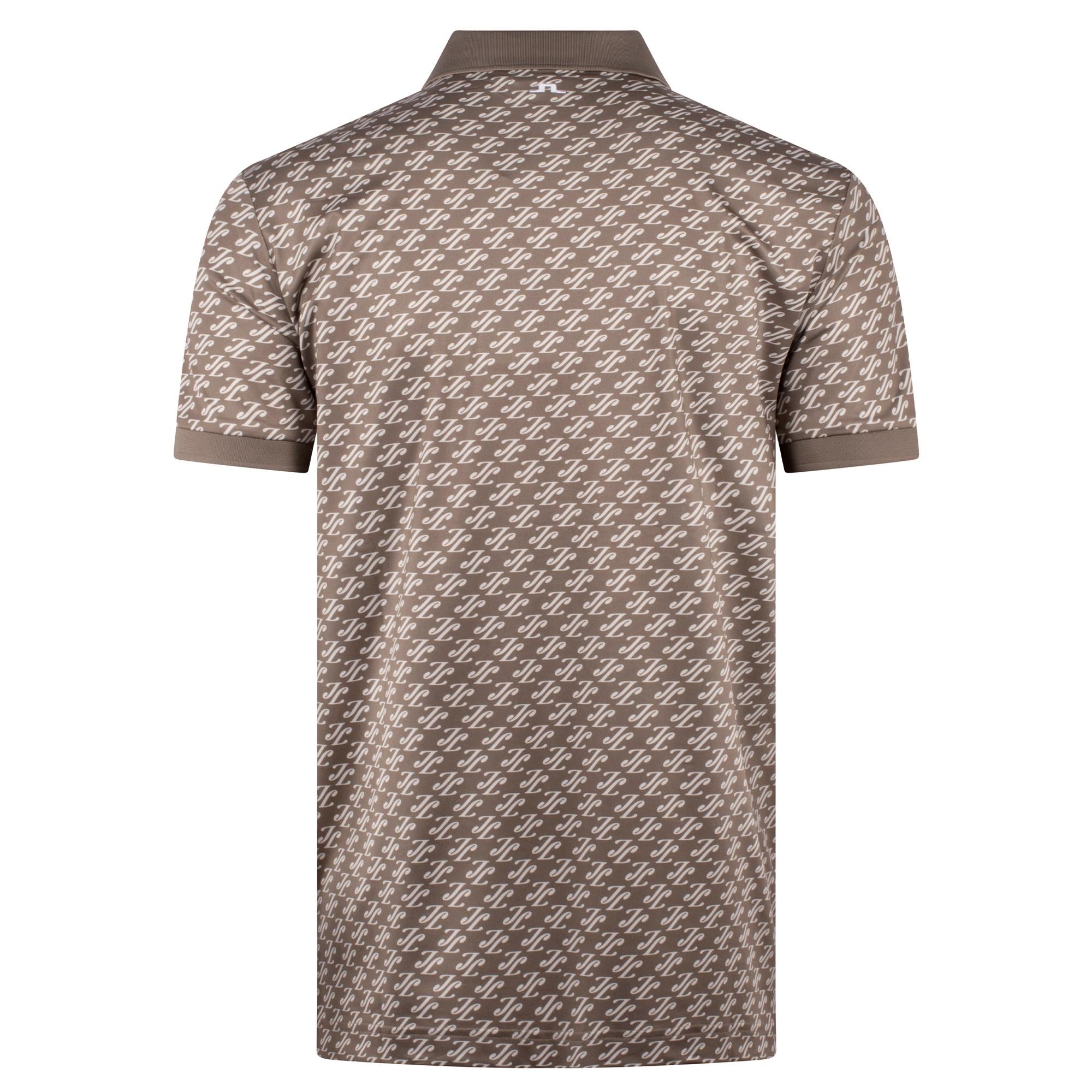 J Lindeberg Tour Tech Print Mens Golf Polo Shirt Cardi Jacquard S Brindle