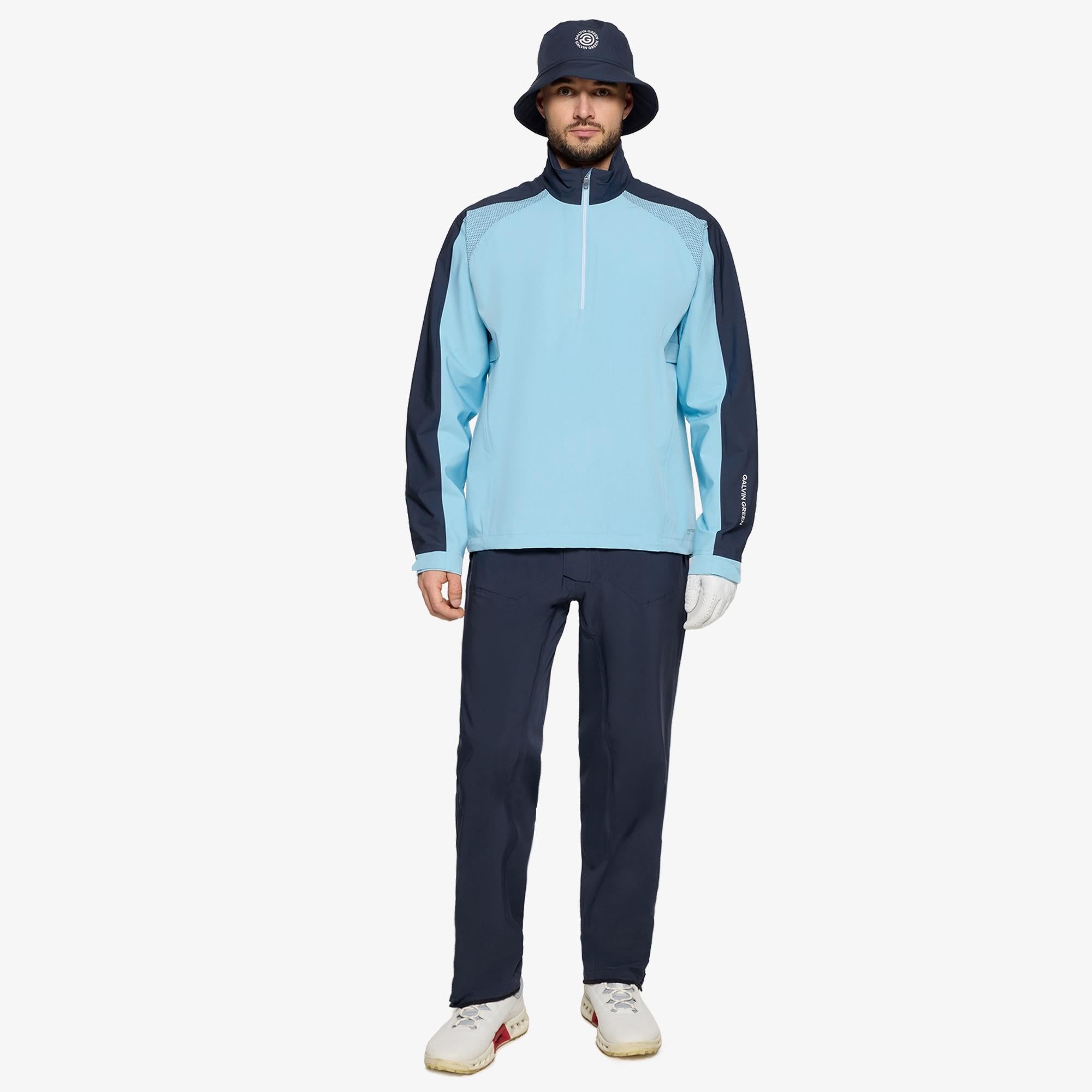 Galvin Green Adam Dryvr Pertex Mens Waterproof Golf Jacket Crystal Blue/Navy