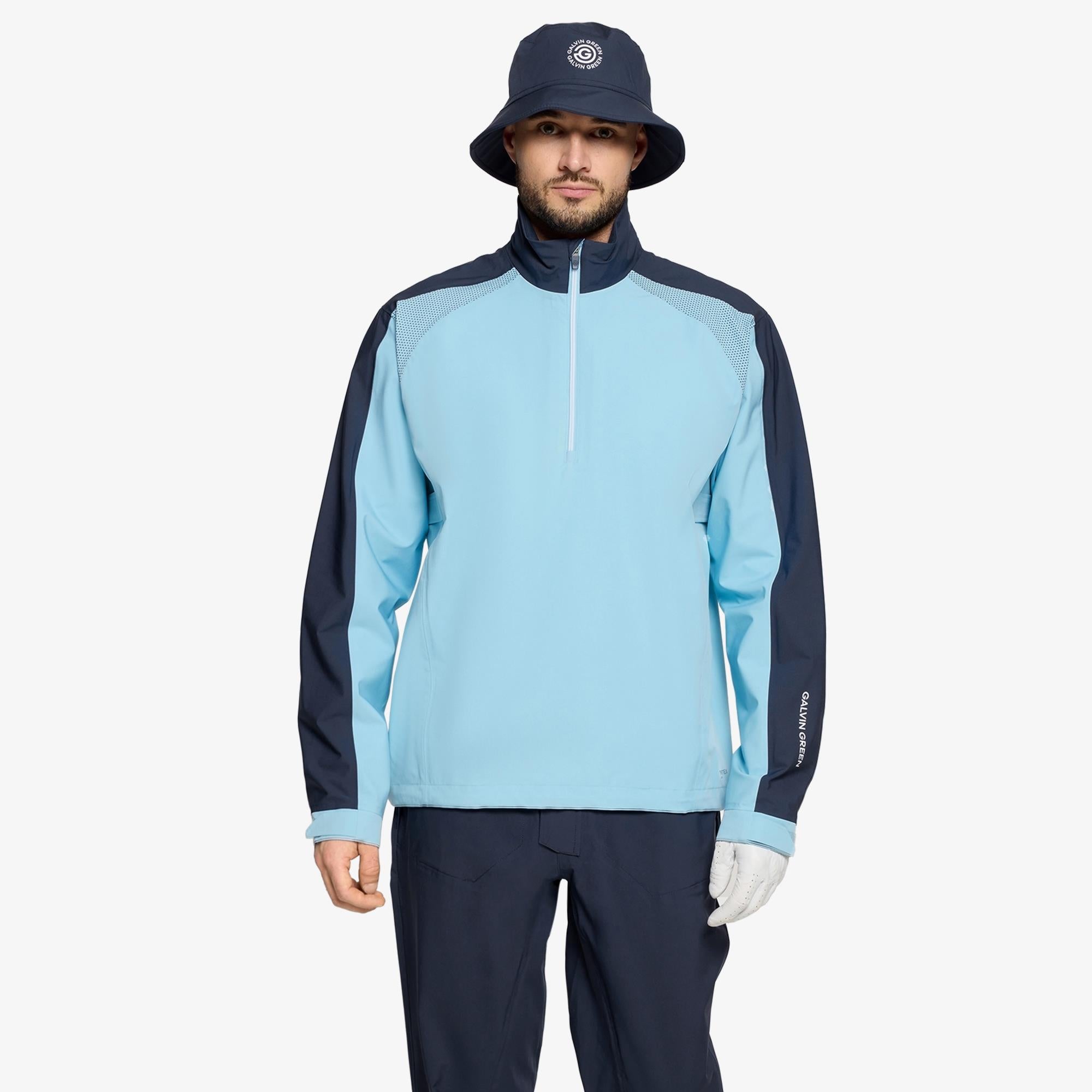 Galvin Green Adam Dryvr Pertex Mens Waterproof Golf Jacket Crystal Blue/Navy