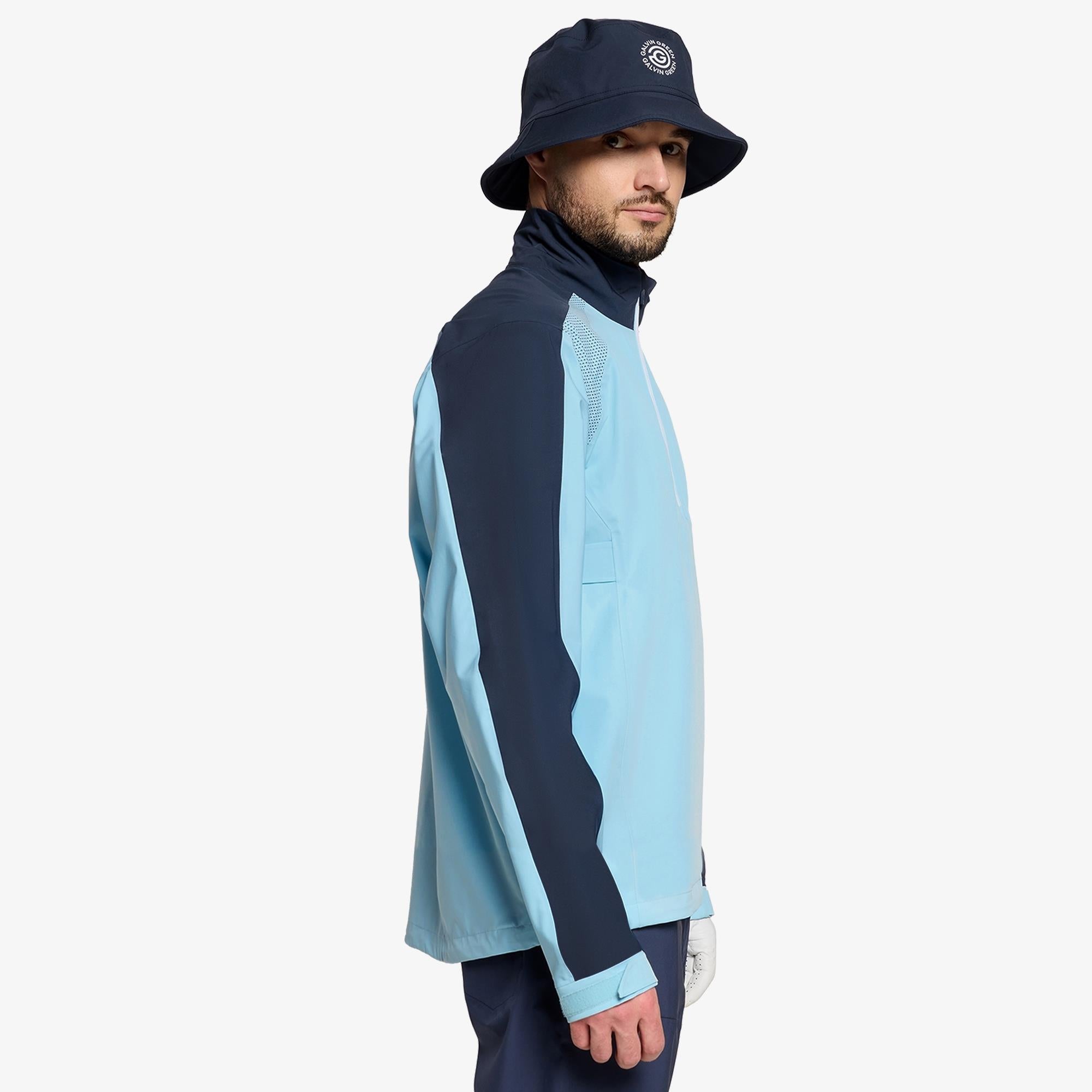 Galvin Green Adam Dryvr Pertex Mens Waterproof Golf Jacket Crystal Blue/Navy