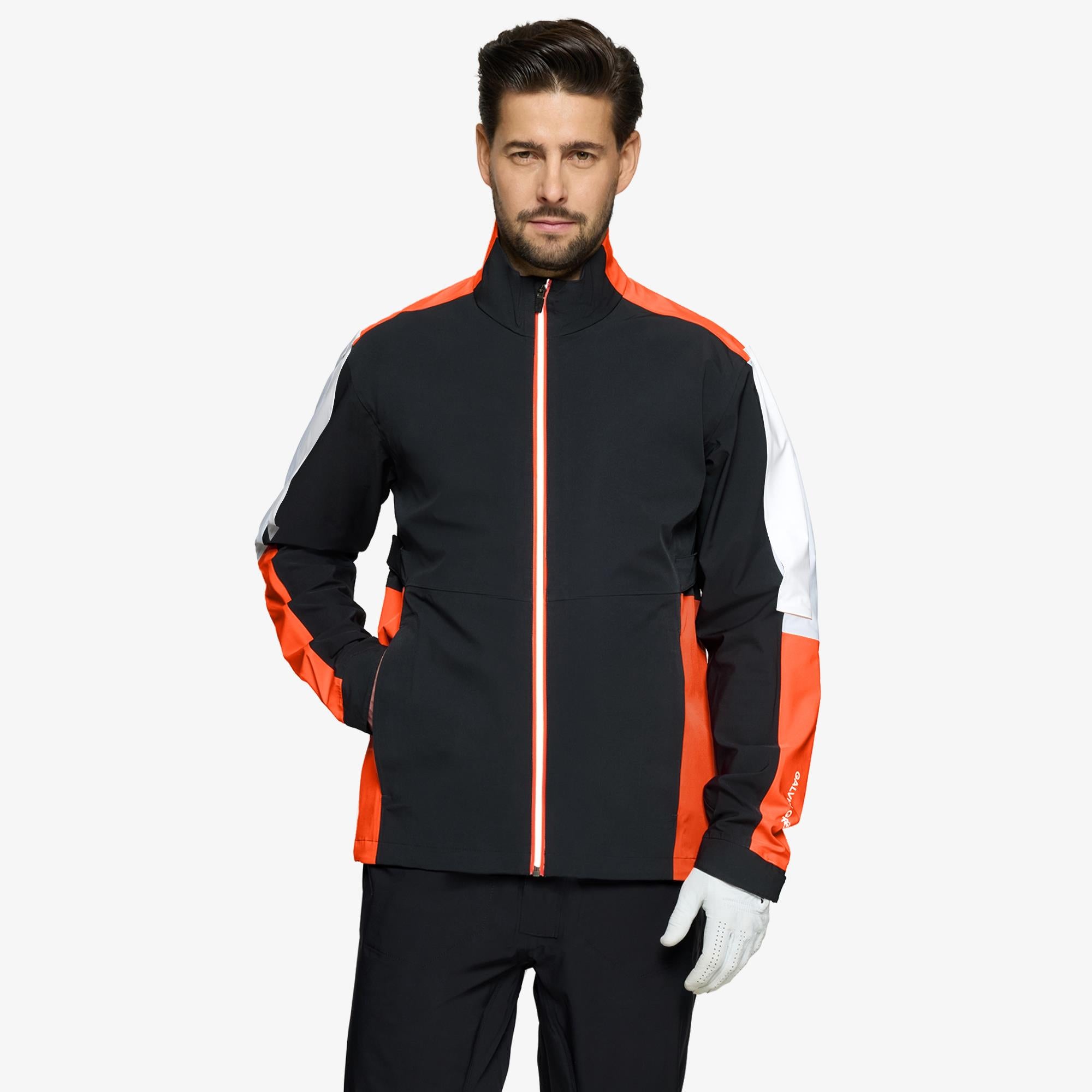 Galvin Green Arlo Dryvr Pertex Mens Waterproof Jacket Black/Orange