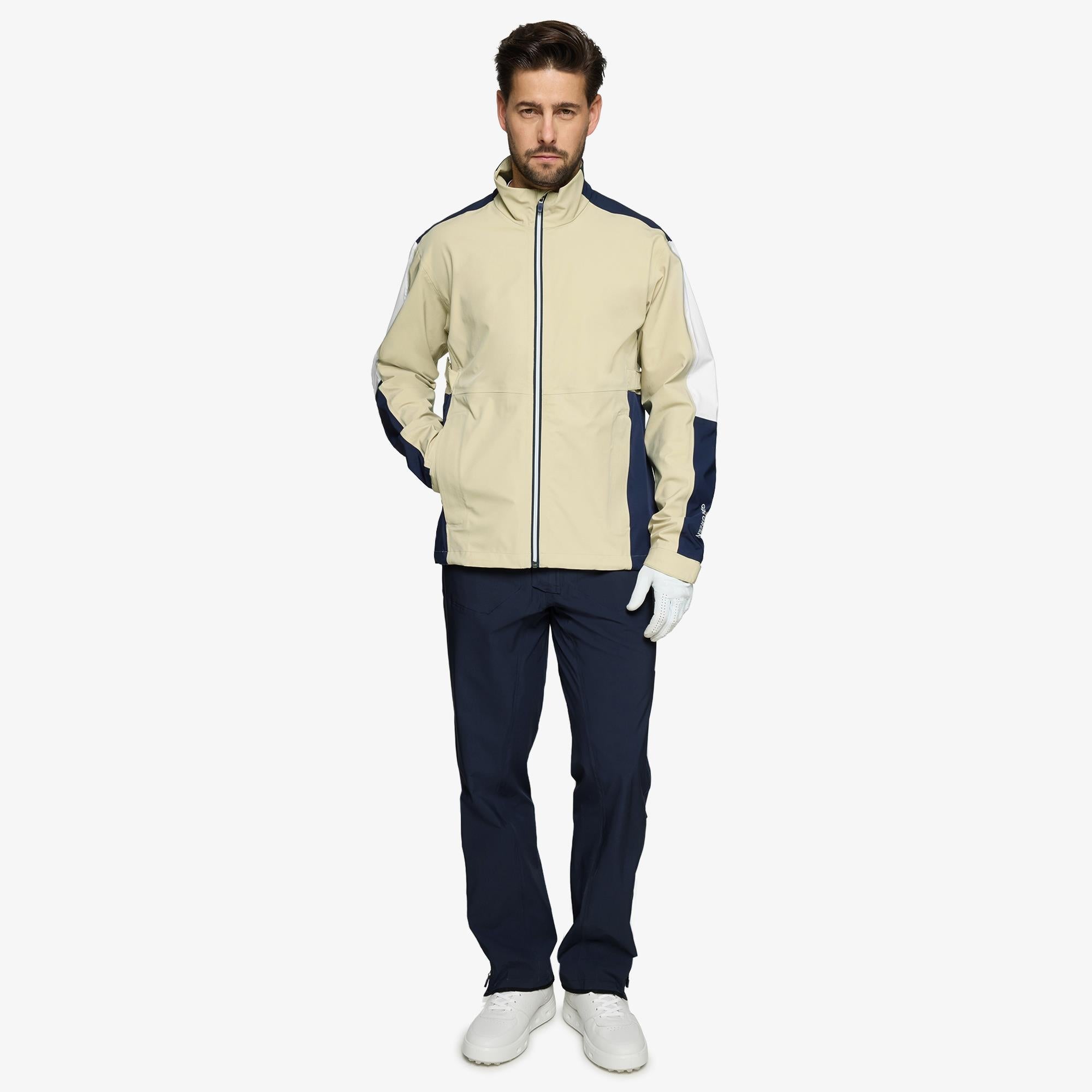 Galvin Green Arlo Dryvr Pertex Mens Waterproof Jacket Sand/Navy/White