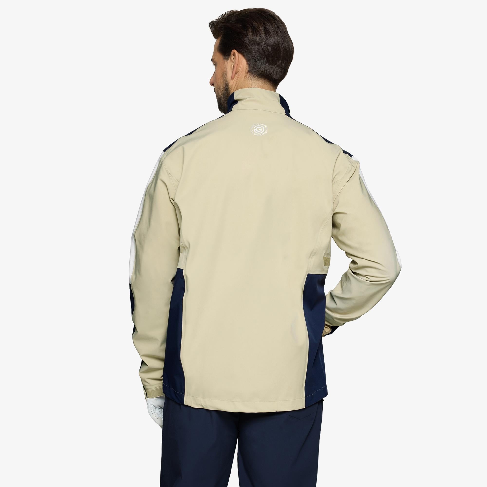 Galvin Green Arlo Dryvr Pertex Mens Waterproof Jacket Sand/Navy/White