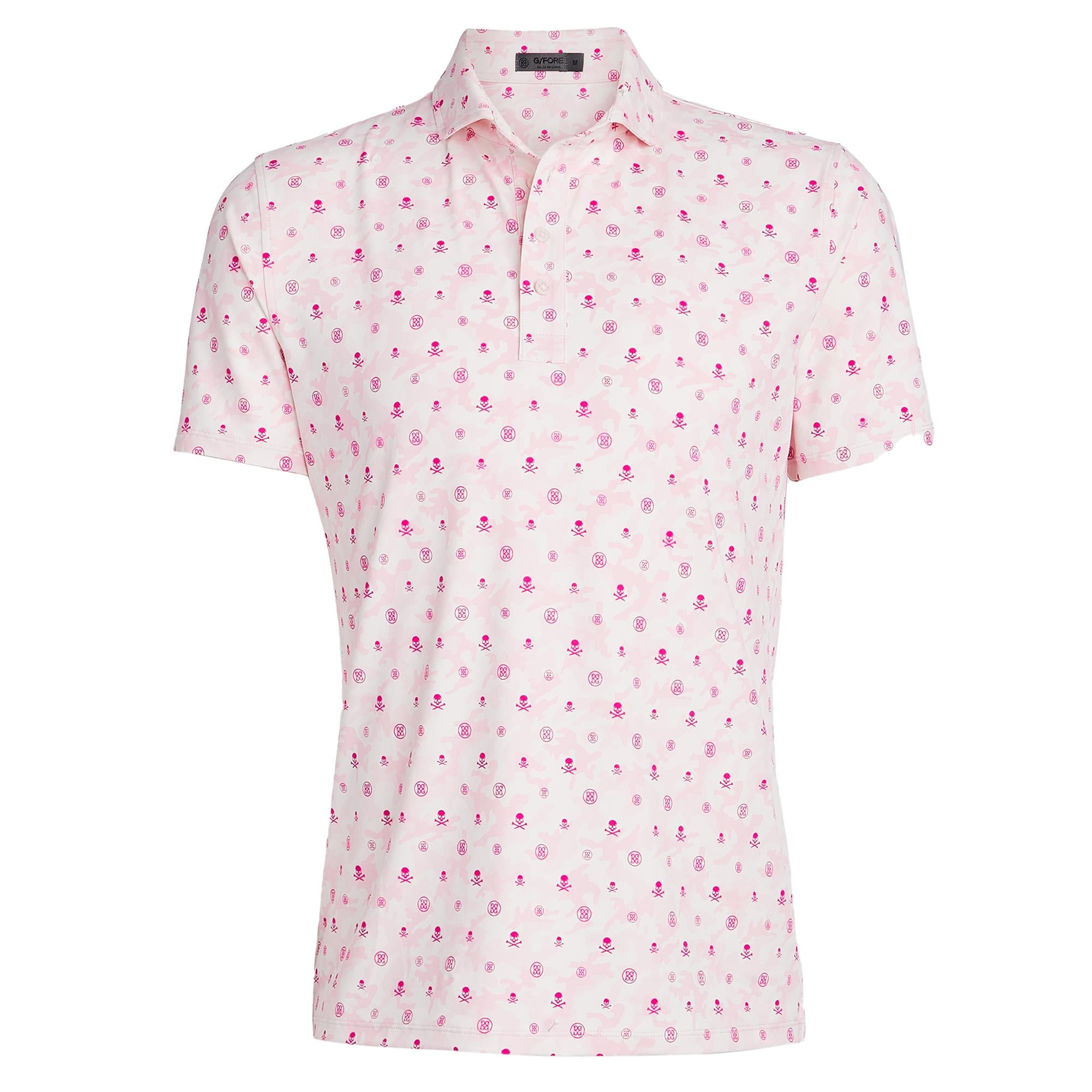 G/FORE Mapped Icon Camo Tech Jersey Mens Golf Polo Petal