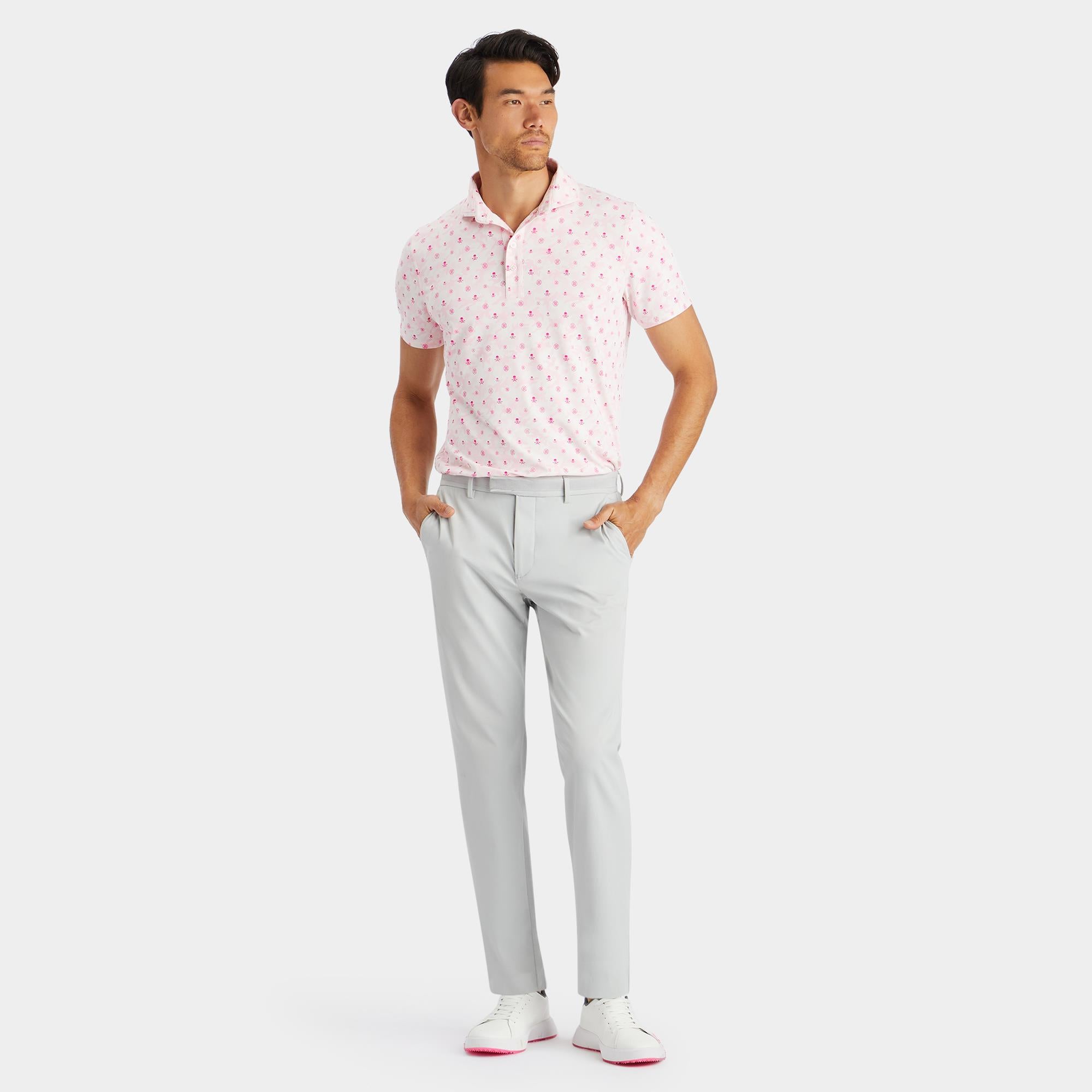 G/FORE Mapped Icon Camo Tech Jersey Mens Golf Polo Petal