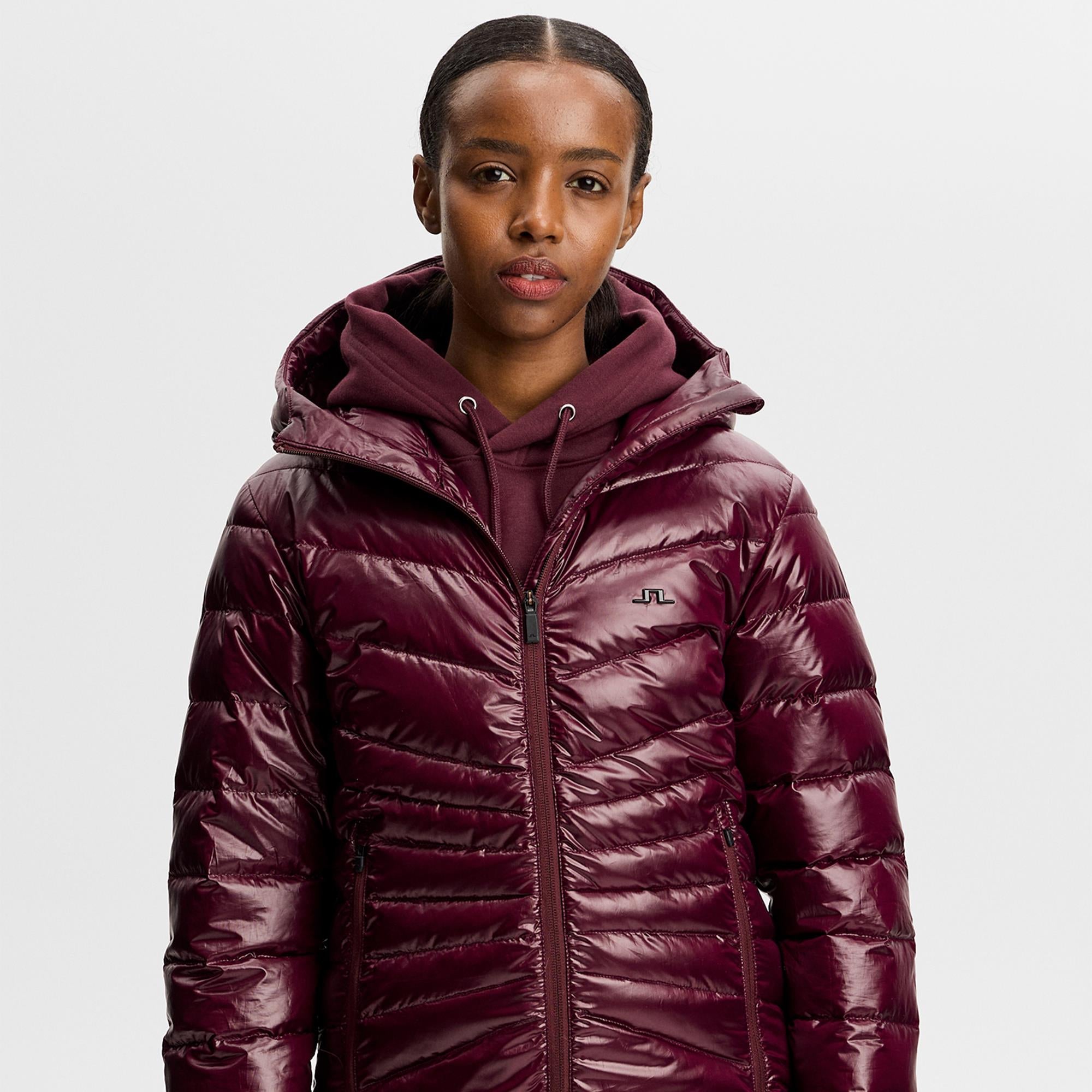 J Lindeberg Lara Light Down Hood Ladies Jacket Winetasting